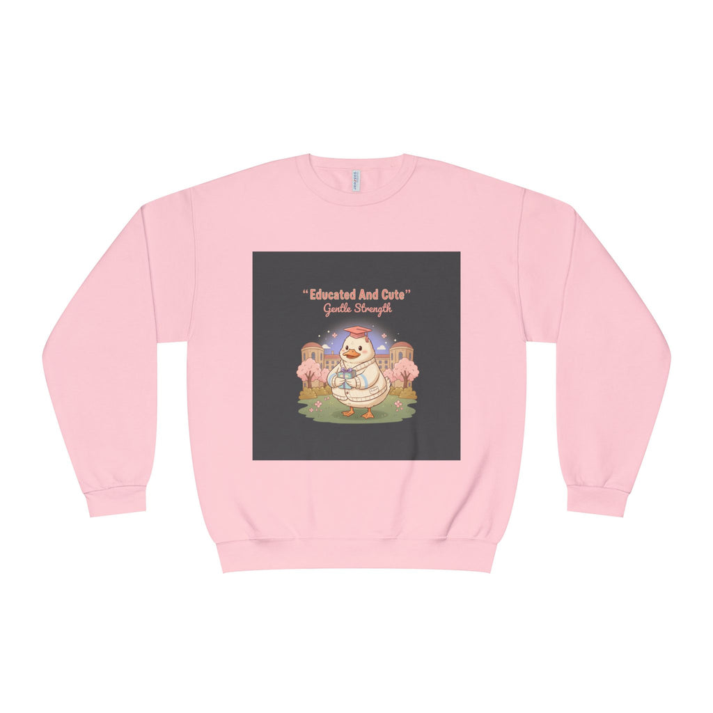 Duck In A Cardigan Crewneck Sweatshirt – Educated and Cute Gentle Strength
