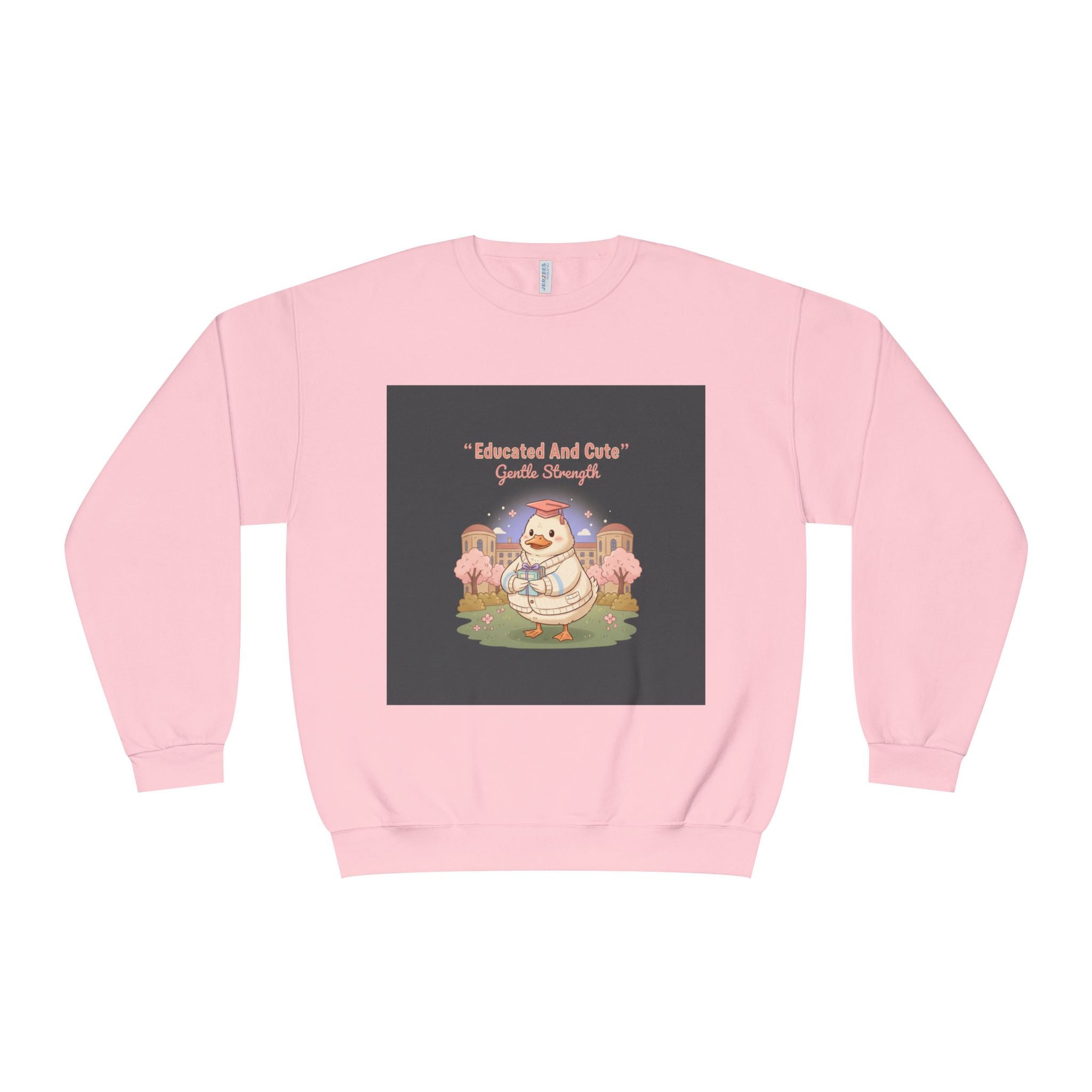 Duck In A Cardigan Crewneck Sweatshirt – Educated and Cute Gentle Strength