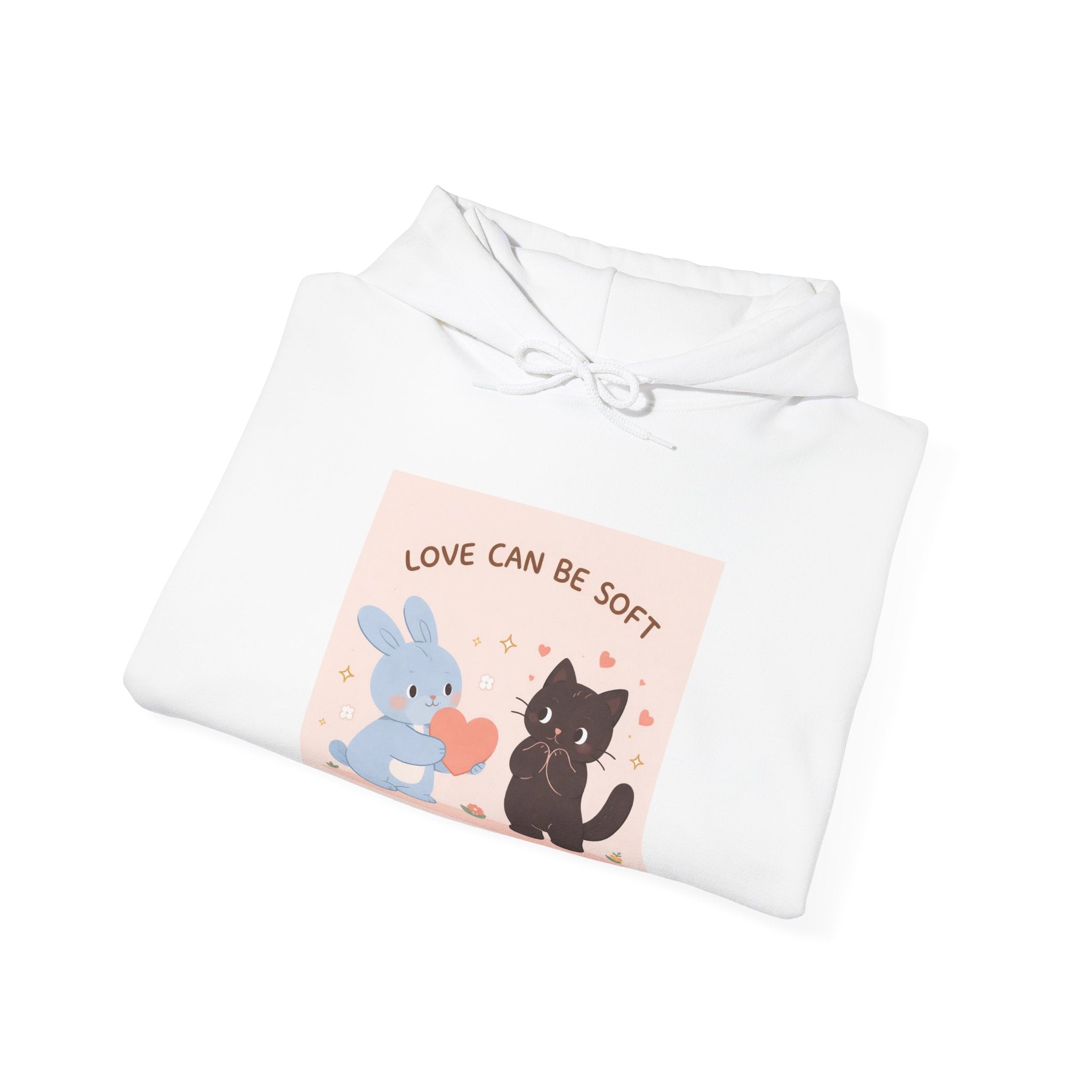 "LOVE CAN BE SOFT" Black Cat Hoodie | College Girl Gift | Fashion | KayKay Classics