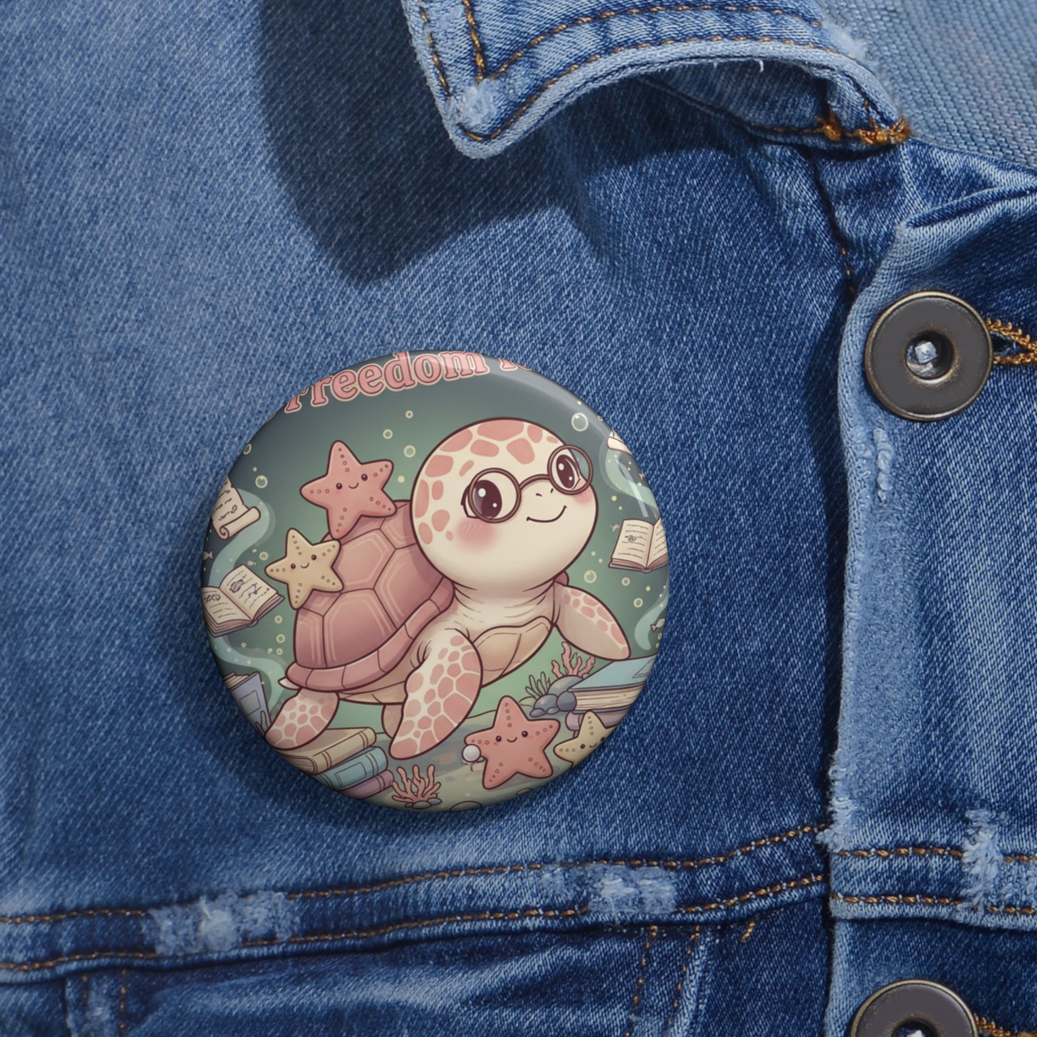 Turtle Pin Button – Let Freedom Ring