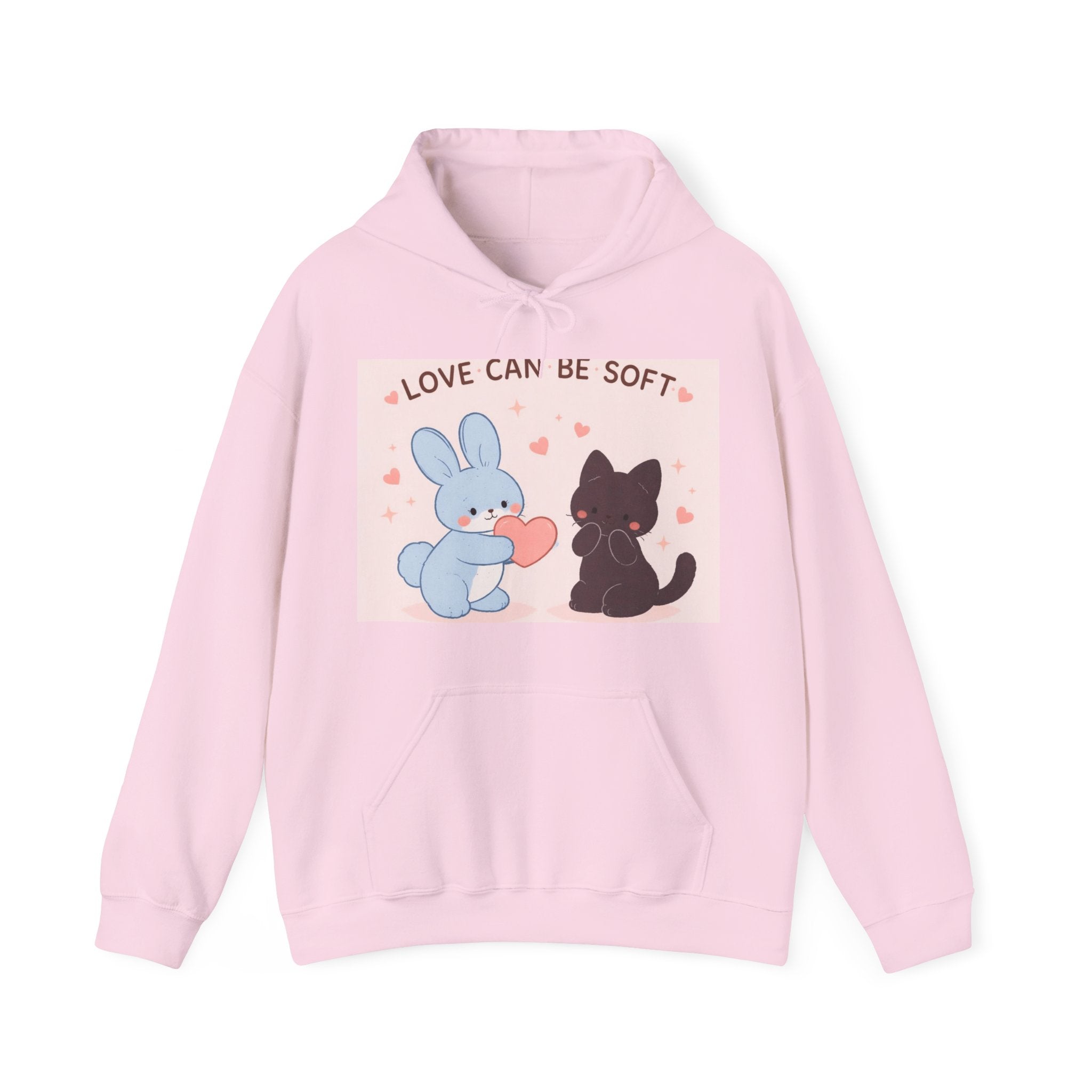 "LOVE CAN BE SOFT" Black Cat Hoodie | College Girl Gift | Fashion | KayKay Classics