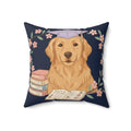 Golden Retriever Square Pillow – Bloom With Grace