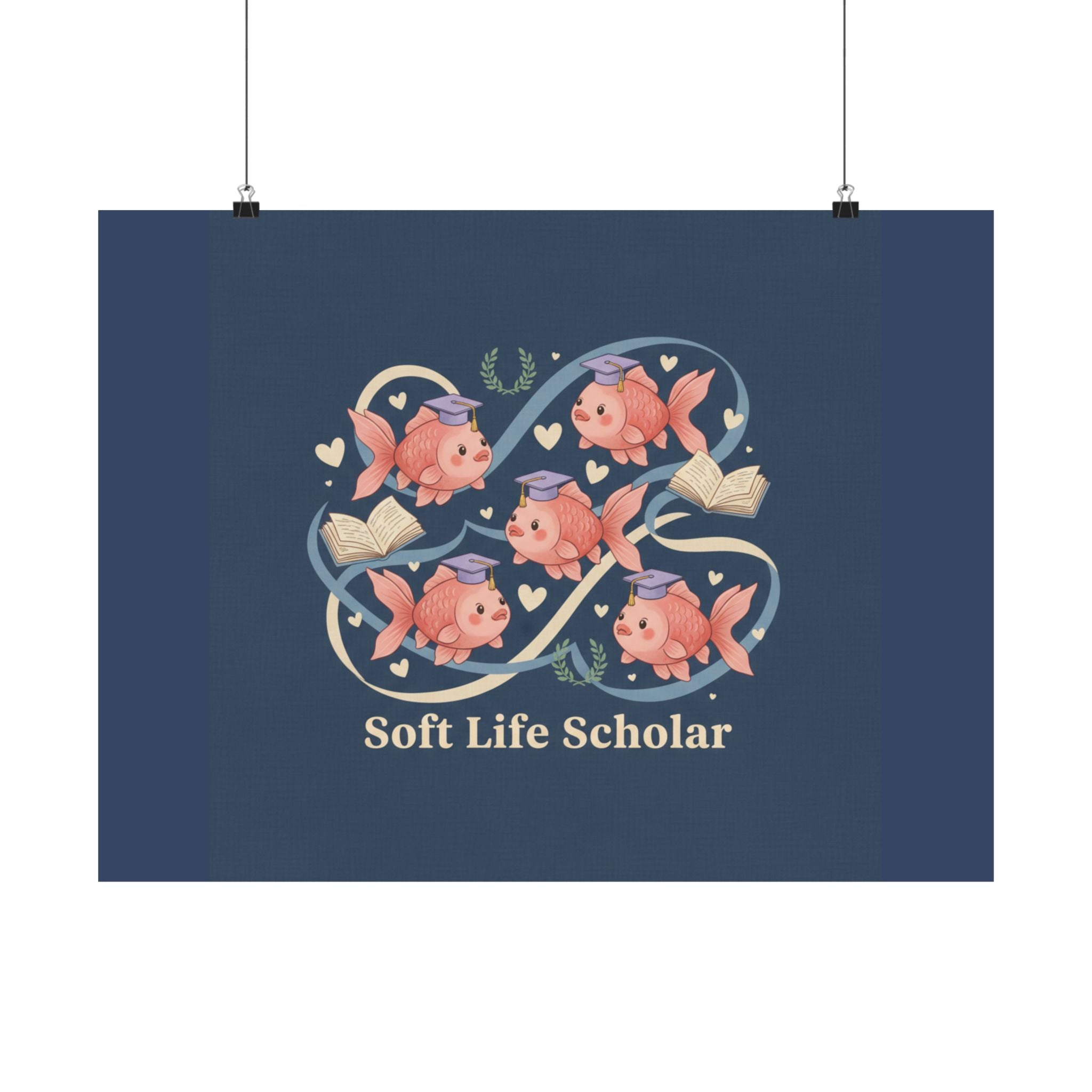 Soft Life Scholar Goldfish Poster