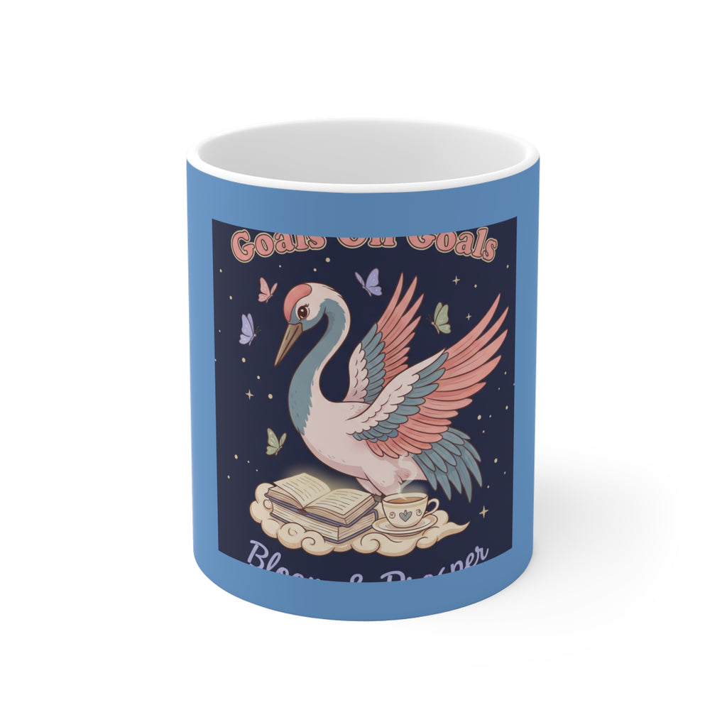 Crane Mug 11oz – Goals on Goals Bloom Prosper