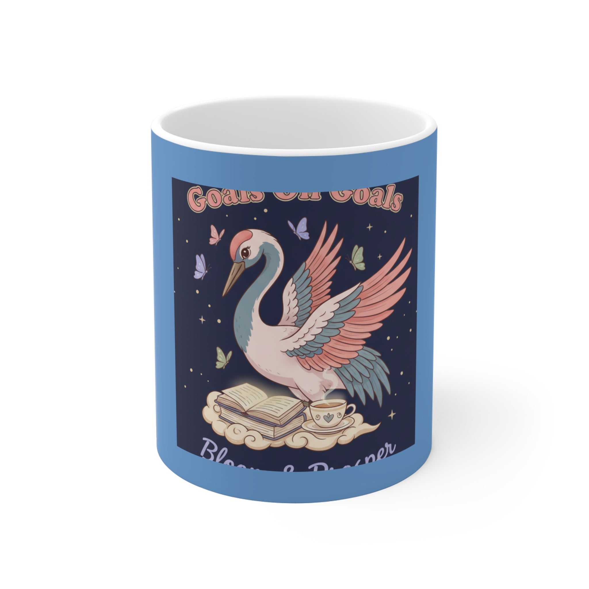 Crane Mug 11oz – Goals on Goals Bloom Prosper
