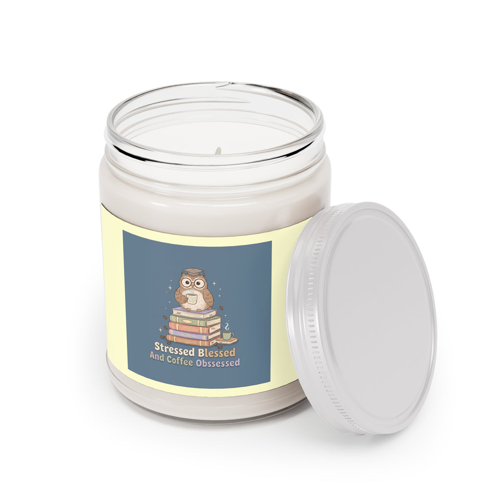 stressed blessed and coffee obsessed Scented Candle