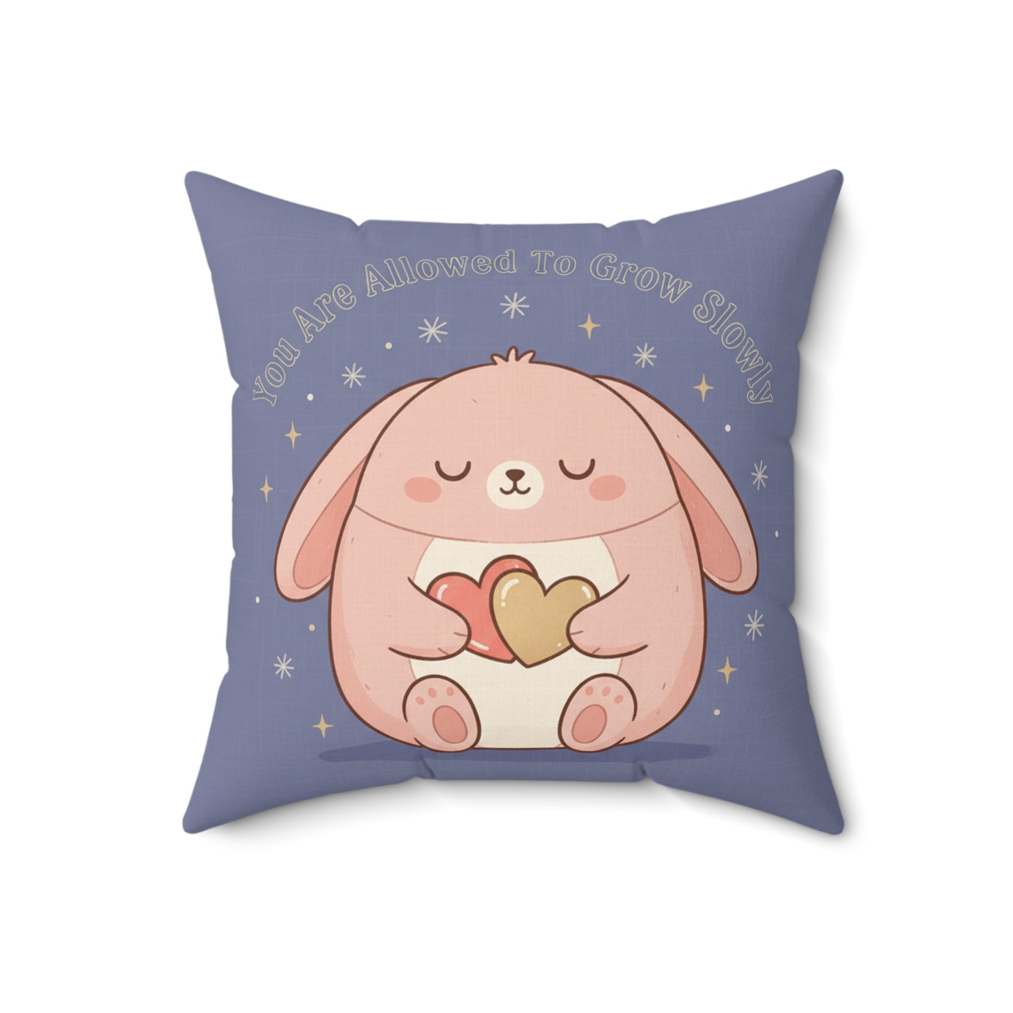 Rabbit Square Pillow – You Are Allowed to Grow Slowly