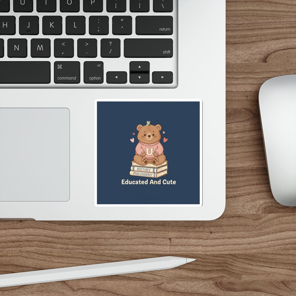 Bear Die-Cut Sticker – Educated and Cute