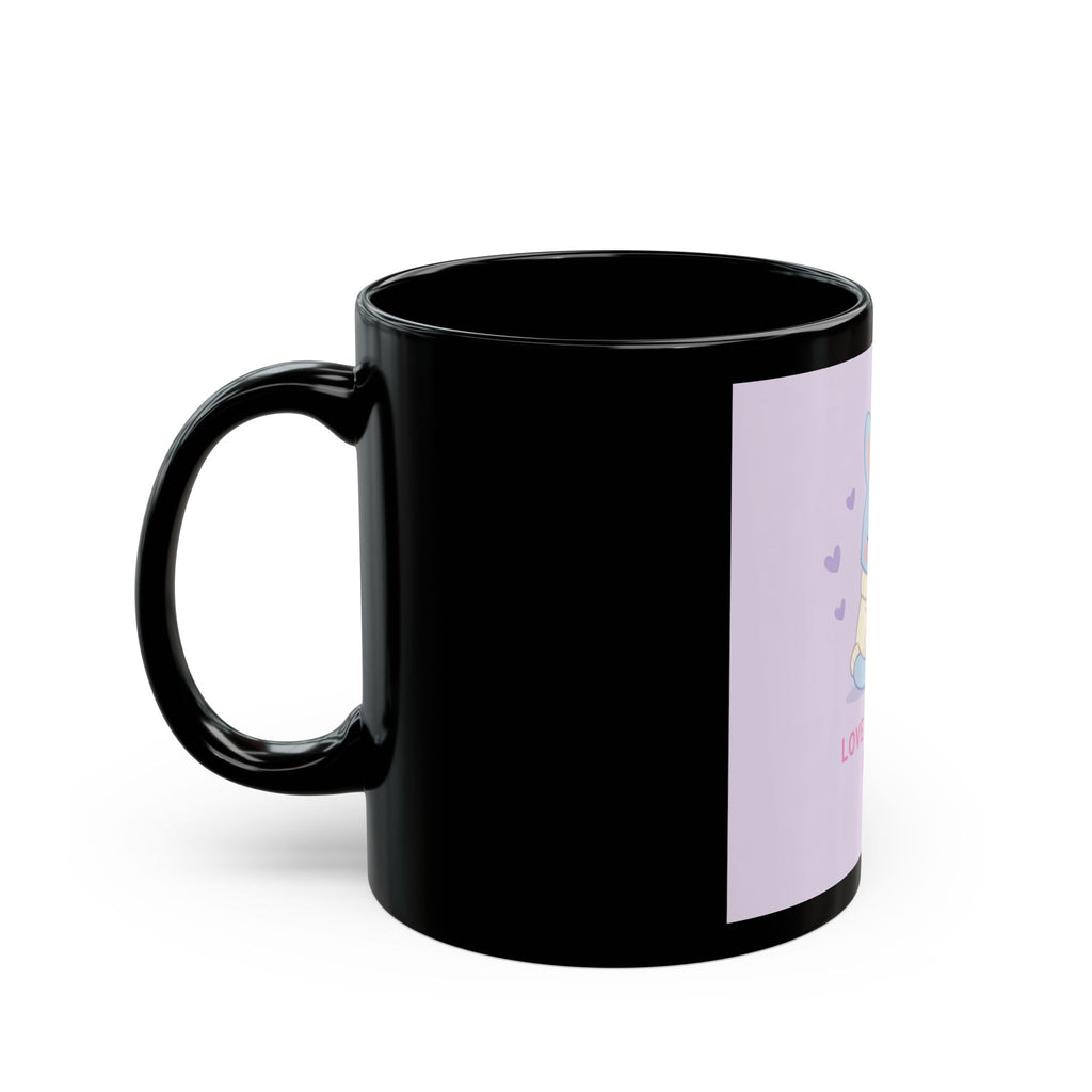 LOVE YOURSELF FIRST Bunny Black Mug 11oz