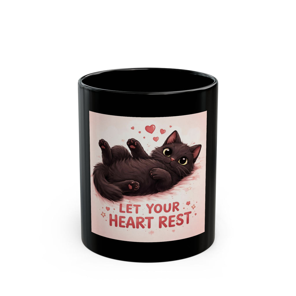 LET YOUR HEART REST Black Mug