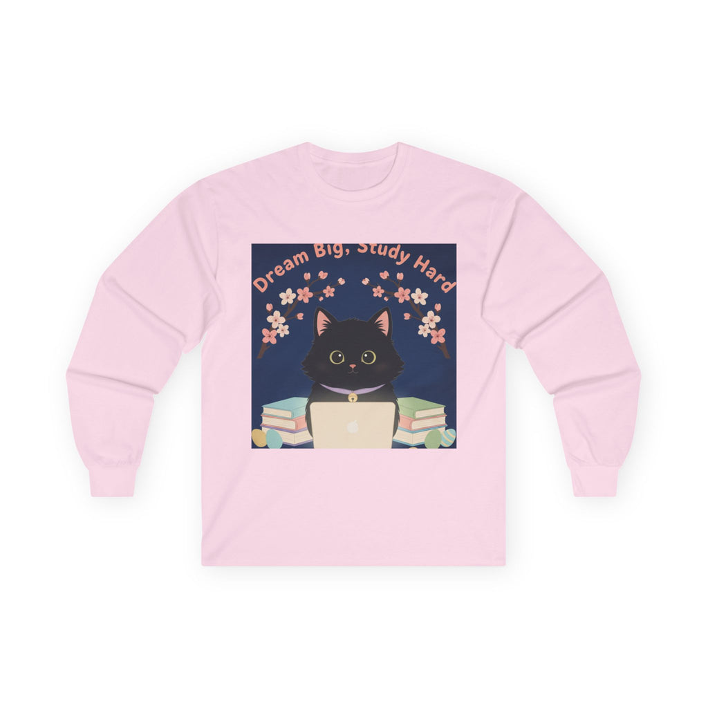 Black Cat Long Sleeve Tee – Dream Big Study Hard