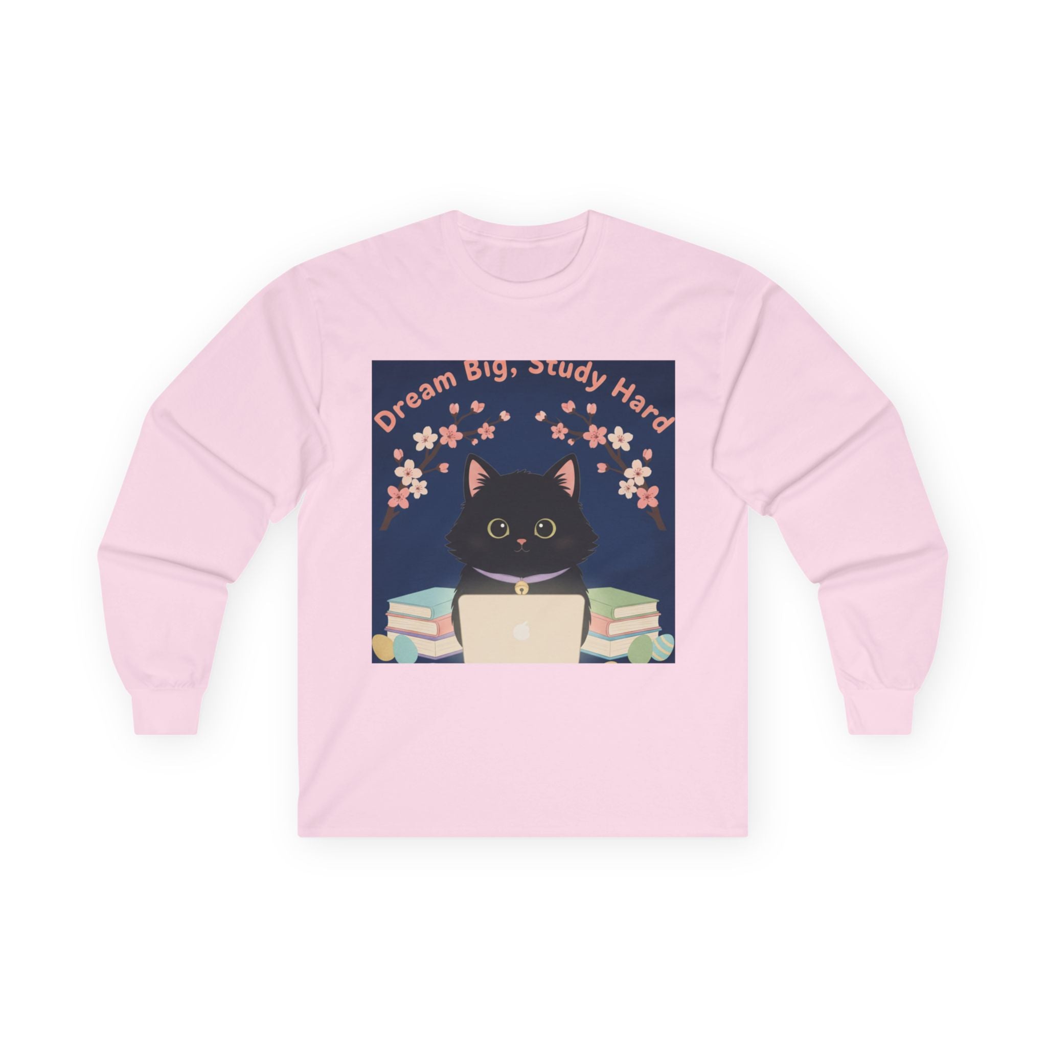 Black Cat Long Sleeve Tee – Dream Big Study Hard