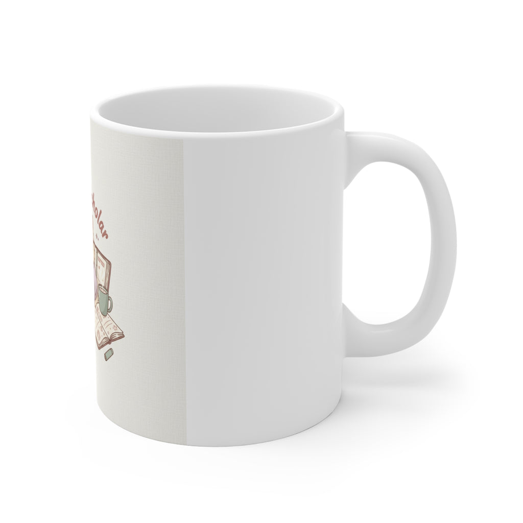 Soft Life Scholar Cat Mug 11oz