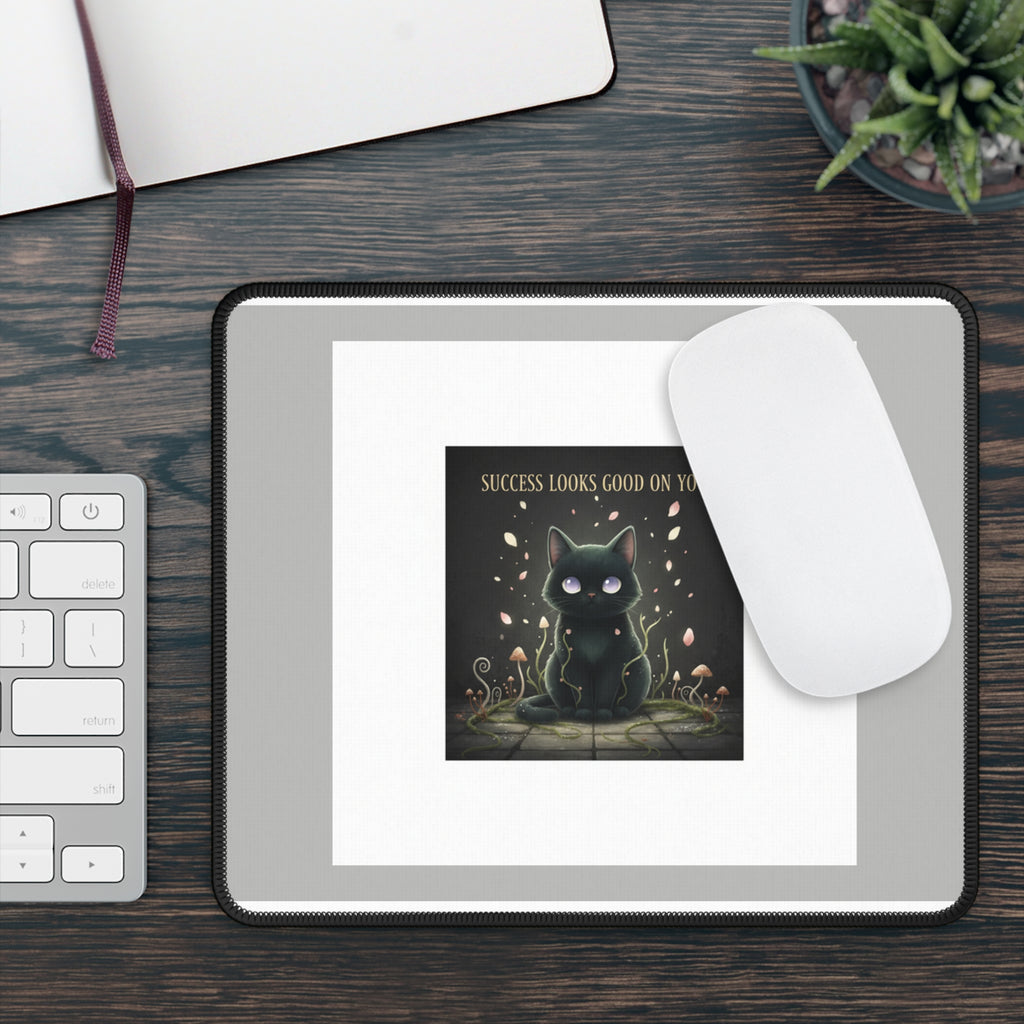Black Cat Mouse Pad – Success Looks Good on You