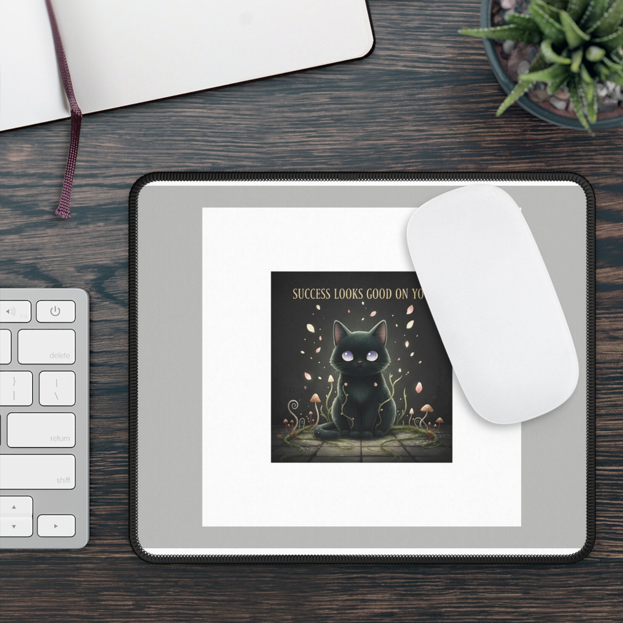 Black Cat Mouse Pad – Success Looks Good on You