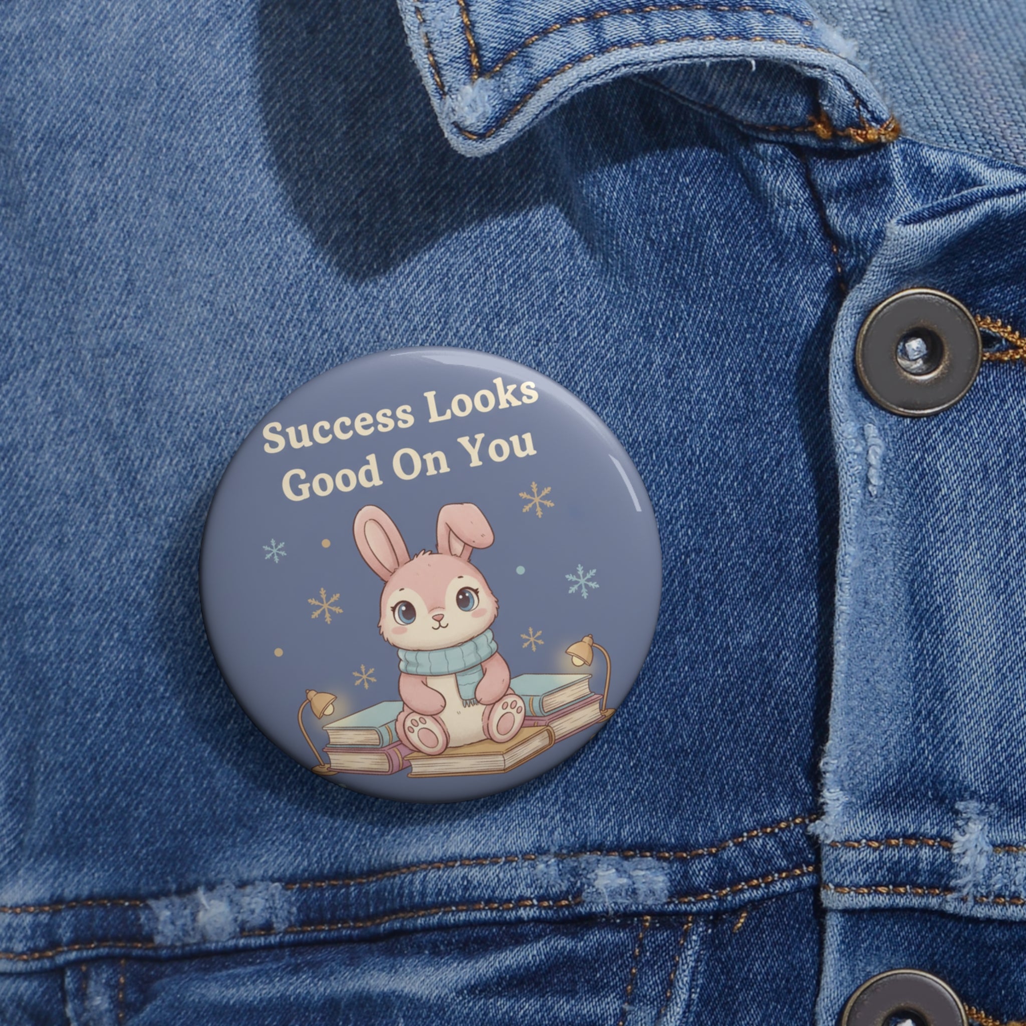 Rabbit Pin Button – Success Looks Good on You