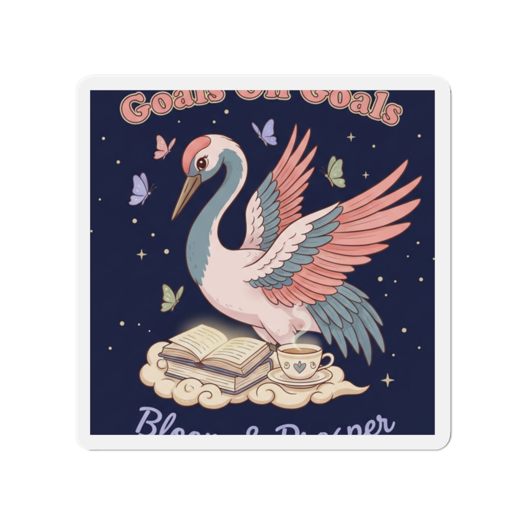 Crane Die-Cut Magnet – Goals on Goals Bloom Prosper