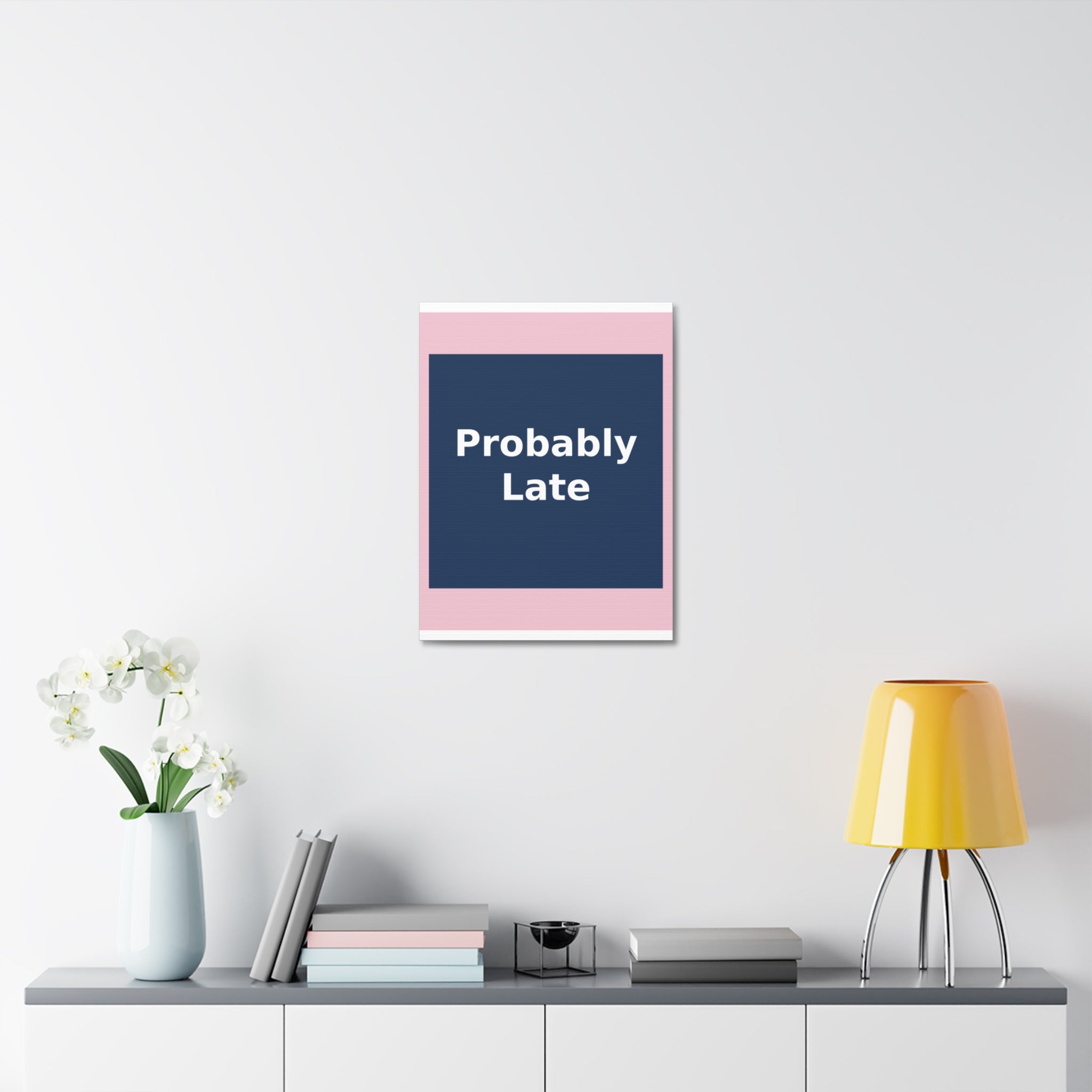 "Probably Late" Black Cat Canvas | College Girl Gift | Fashion | KayKay Classics