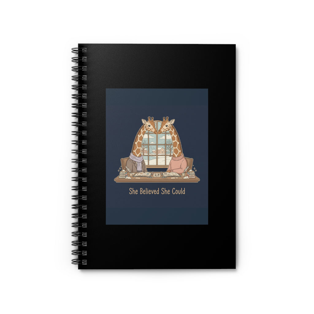 She Believed She Could Giraffe Spiral Notebook