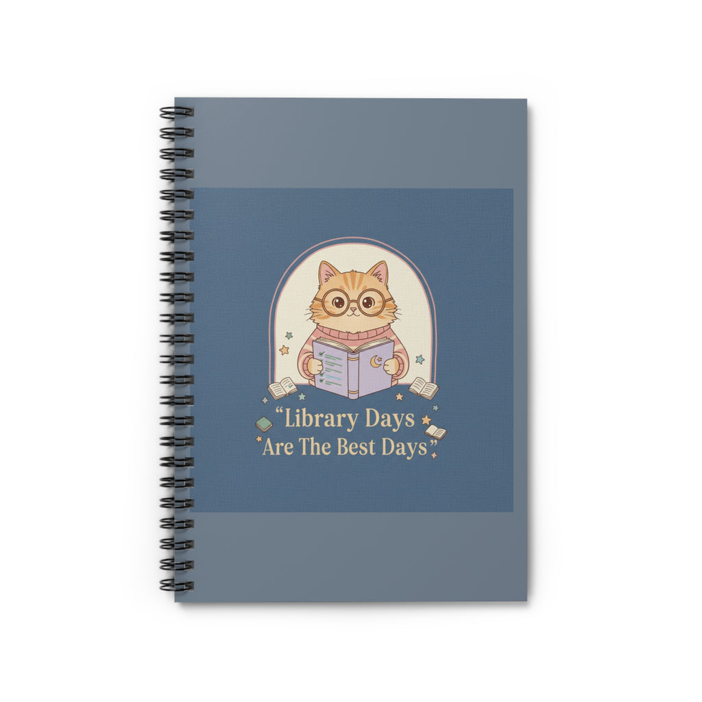 Cat Spiral Notebook – Library Days Are the Best Days