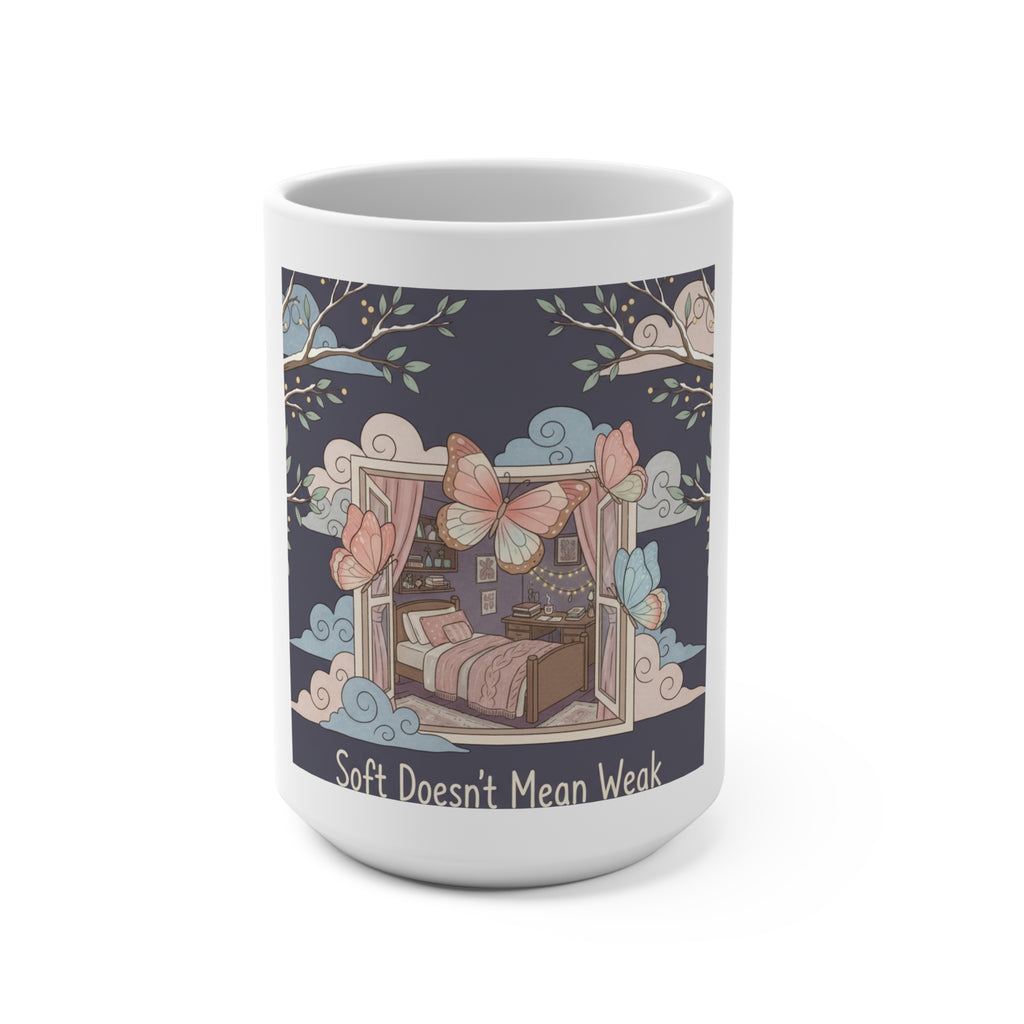 Butterflies Mug 15oz – Soft Doesnt Mean Weak