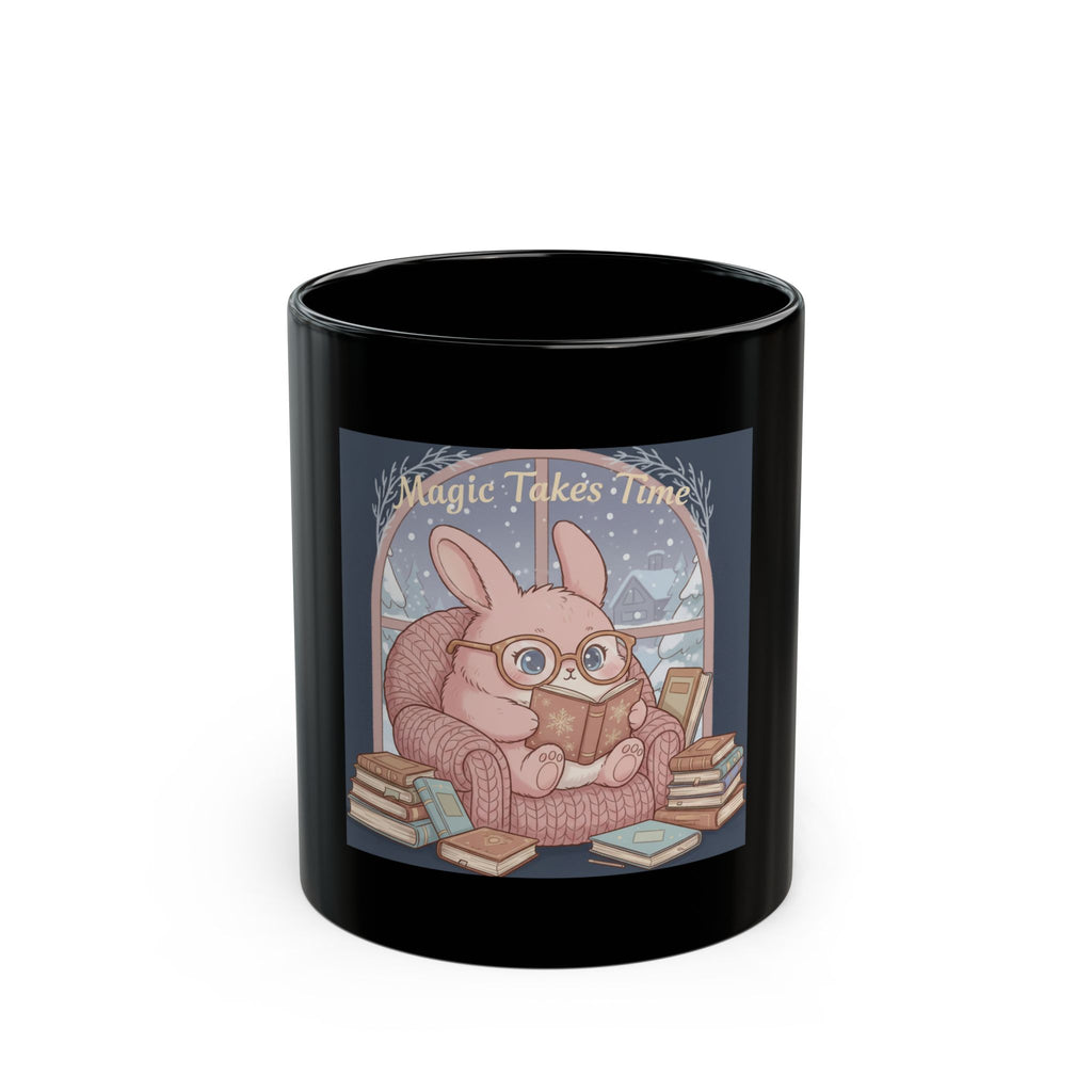 Magic Takes Time Black Mug 11oz