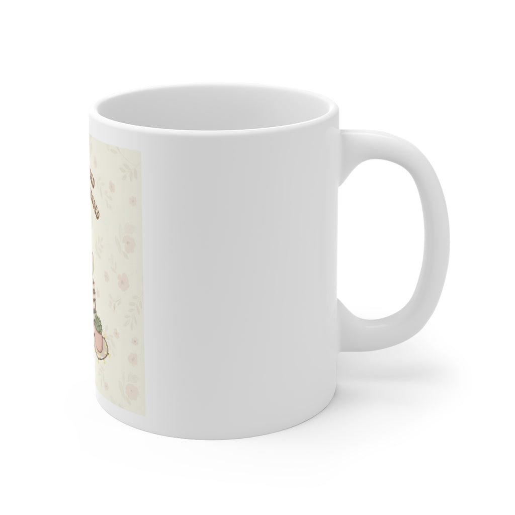 STRESSED BLESSED AND COFFEE OBSESSED Cat Mug 11oz