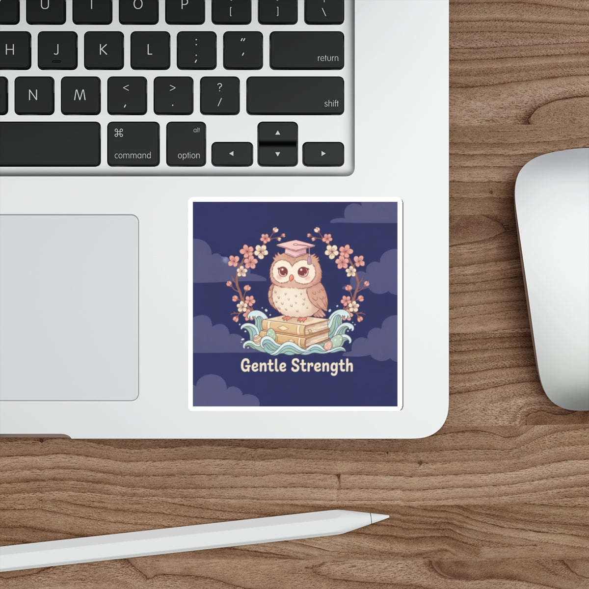 Owl Die-Cut Sticker – Gentle Strength