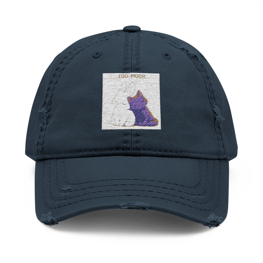 "YOU'RE NEVER TOO MUCH" Black Cat Dad Hat | College Girl Gift | Fashion | KayKay Classics