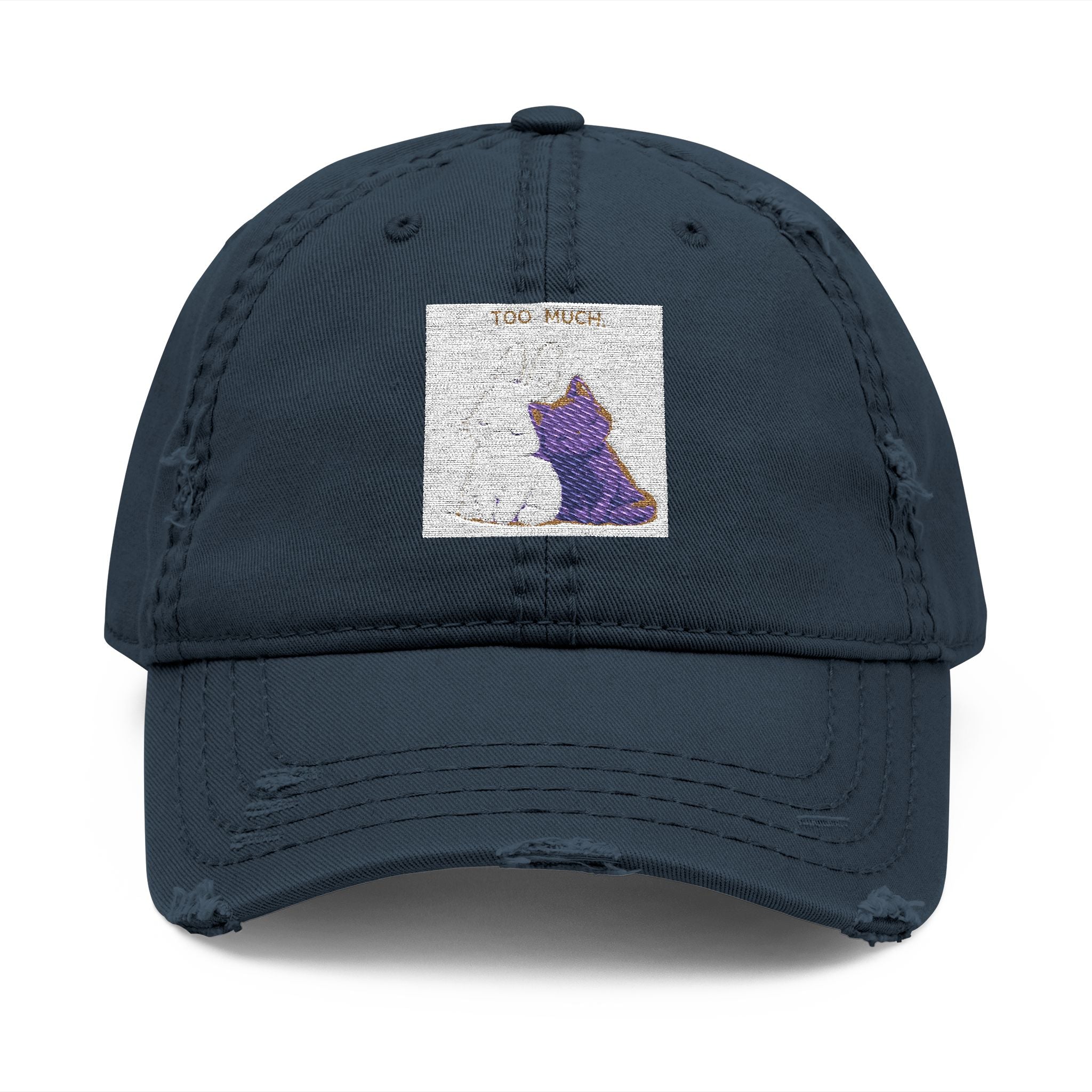 "YOU'RE NEVER TOO MUCH" Black Cat Dad Hat | College Girl Gift | Fashion | KayKay Classics