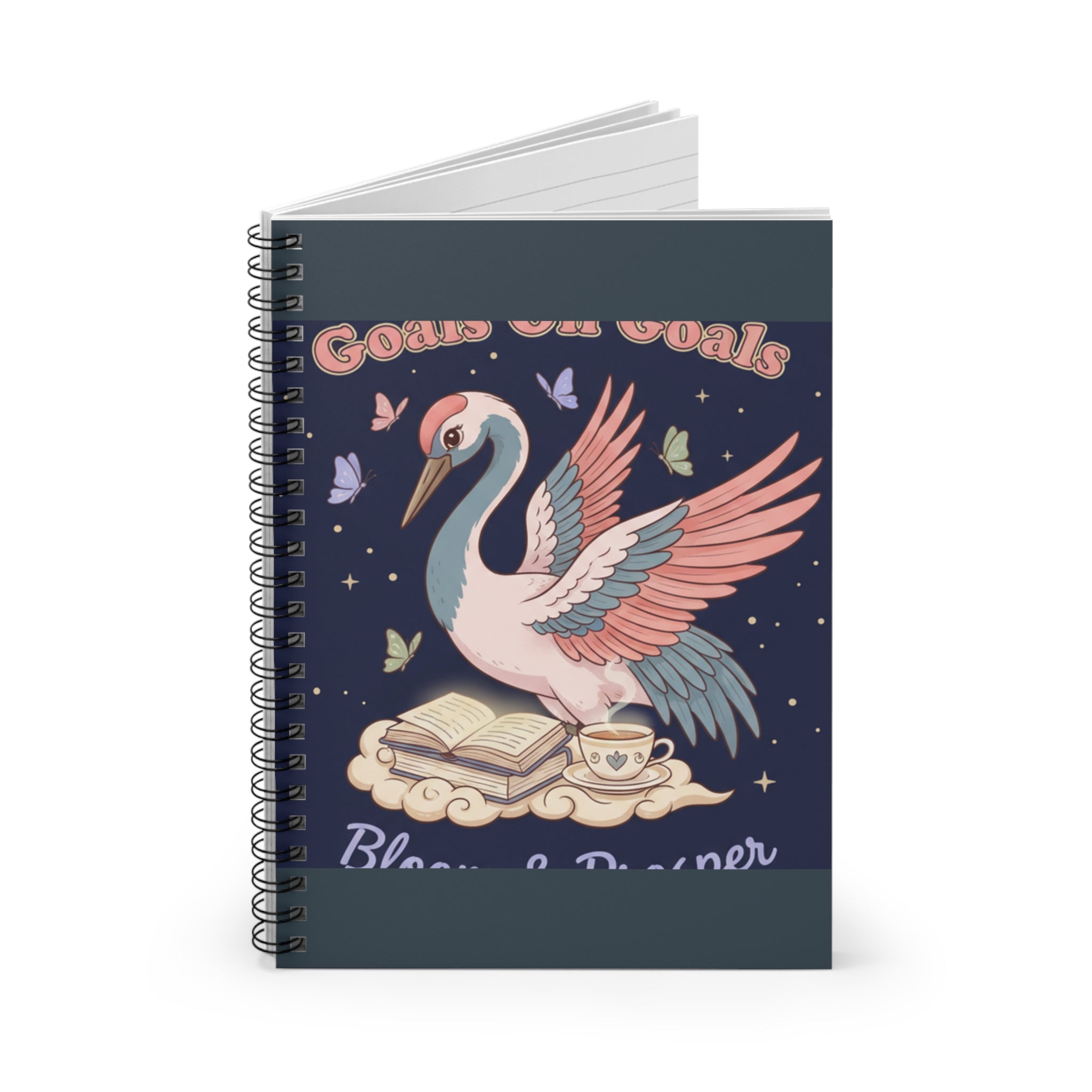 Crane Spiral Notebook – Goals on Goals Bloom Prosper