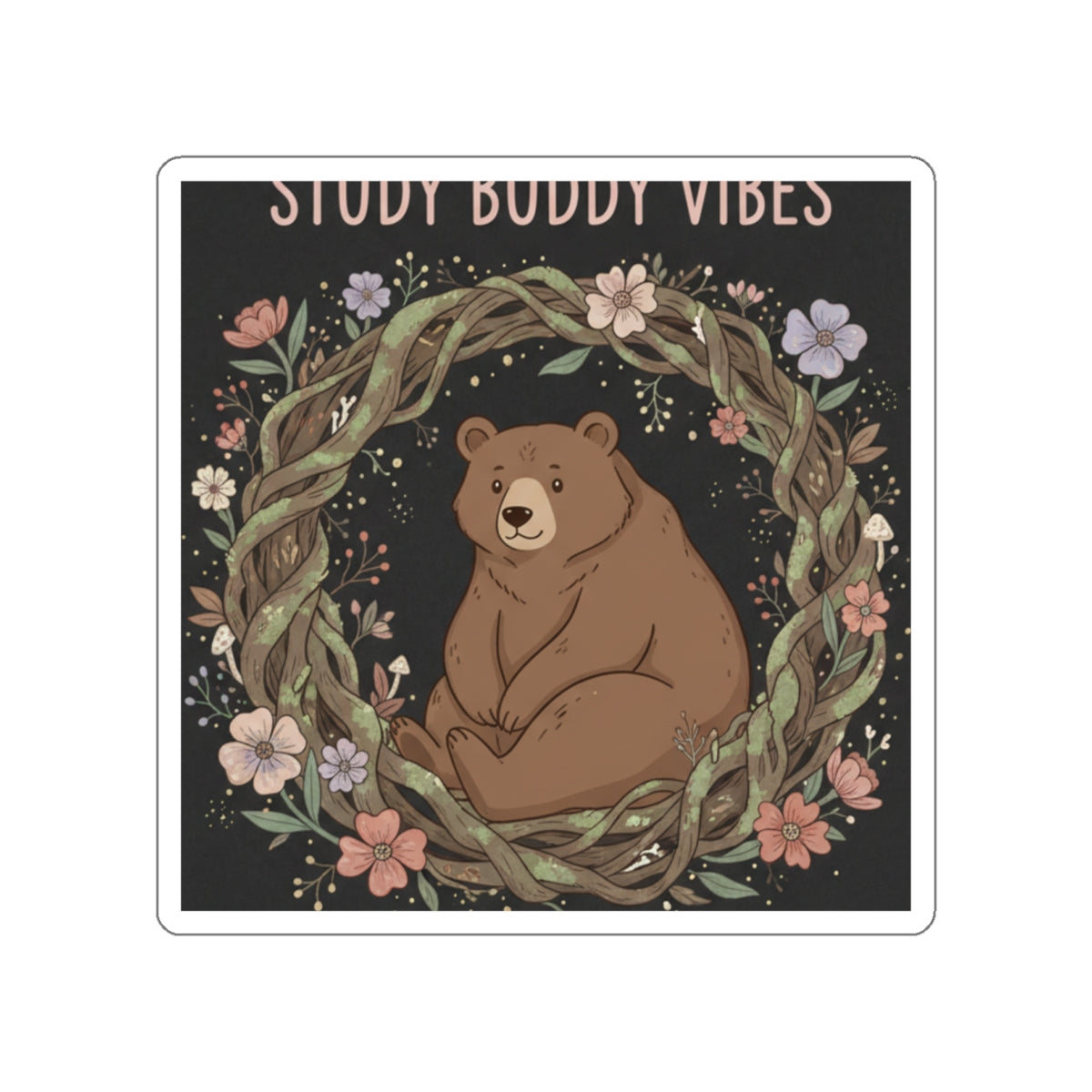 Bear Die-Cut Sticker – Study Buddy Vibes