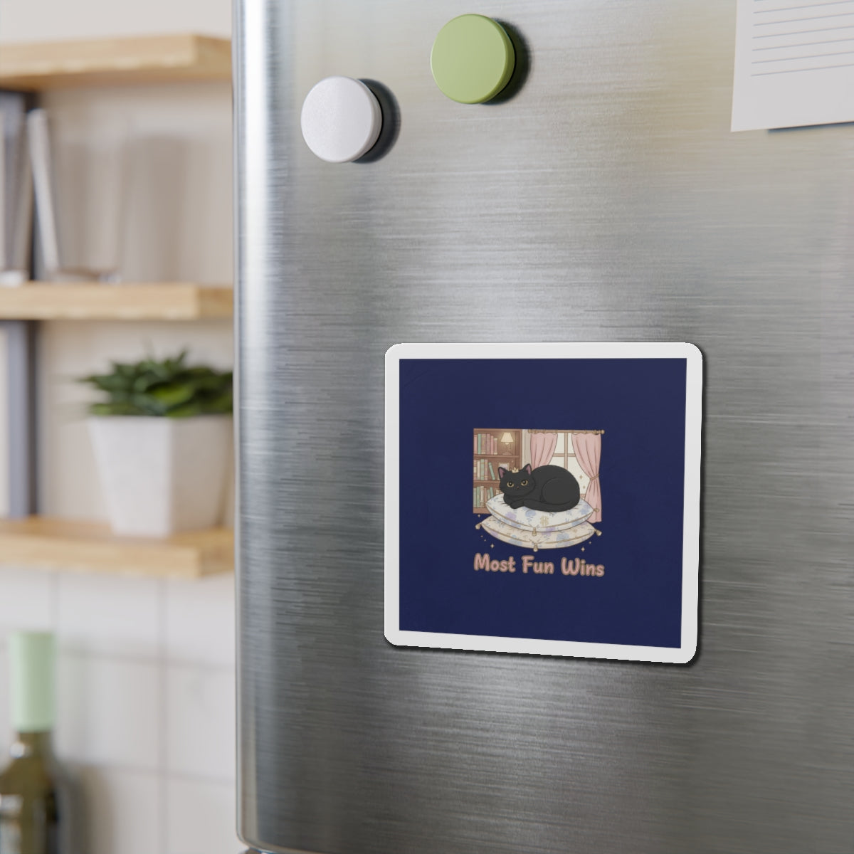 Black Cat Die-Cut Magnet – Most Fun Wins