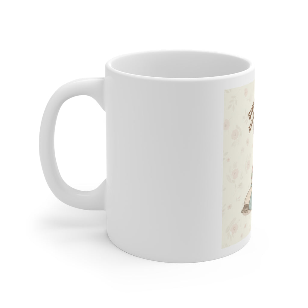 STRESSED BLESSED AND COFFEE OBSESSED Cat Mug 11oz