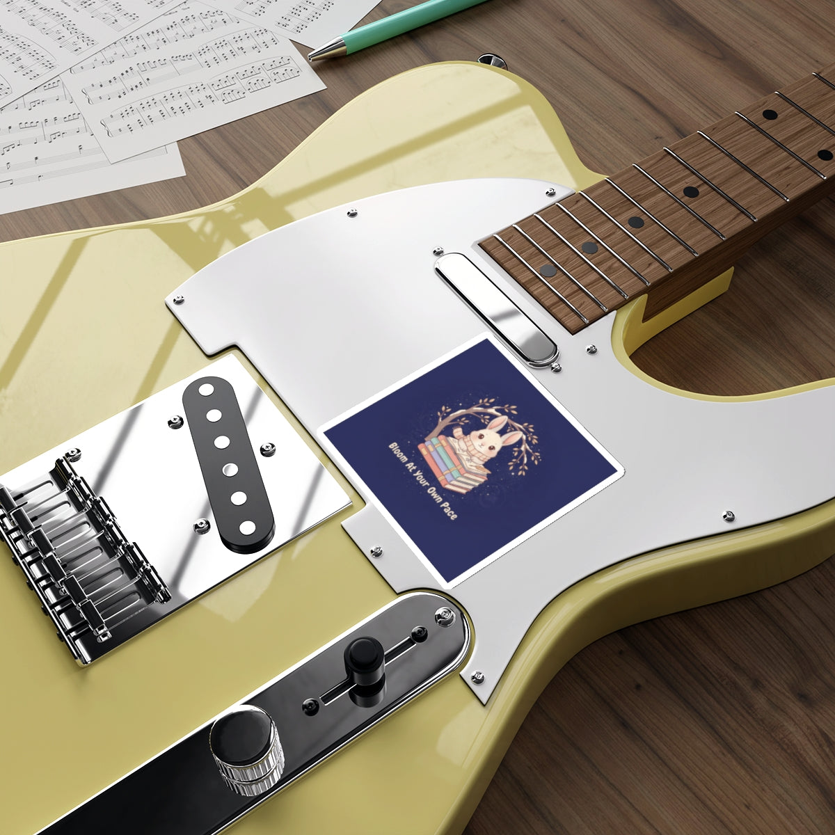 Rabbit Die-Cut Sticker – Bloom at Your Own Pace