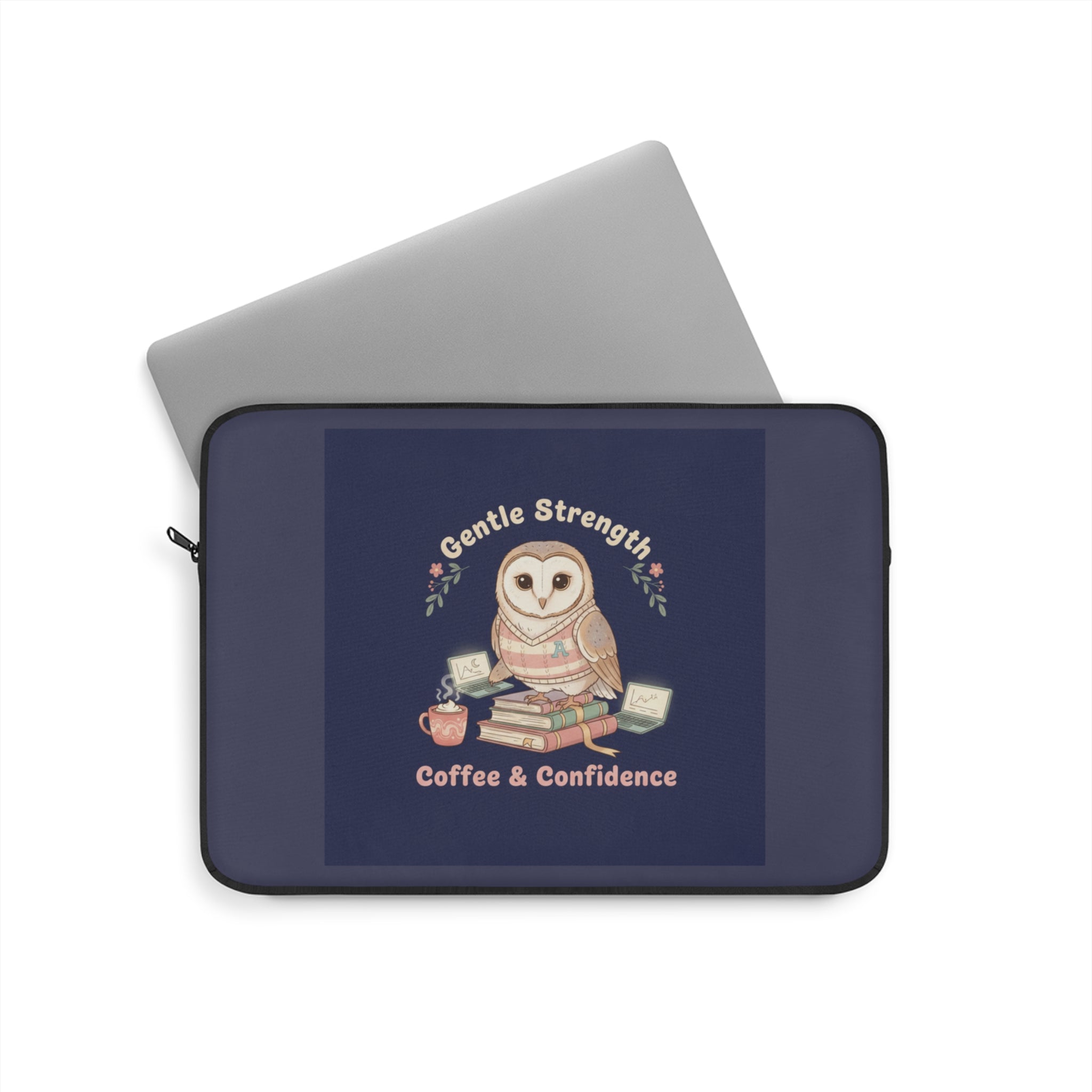 Owl Laptop Sleeve – Gentle Strength Coffee Confidence
