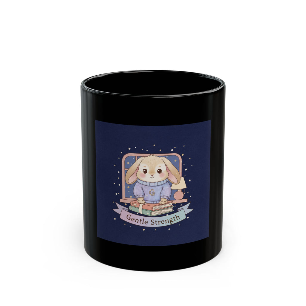 Bunny Black Mug 11oz – Gentle Strength