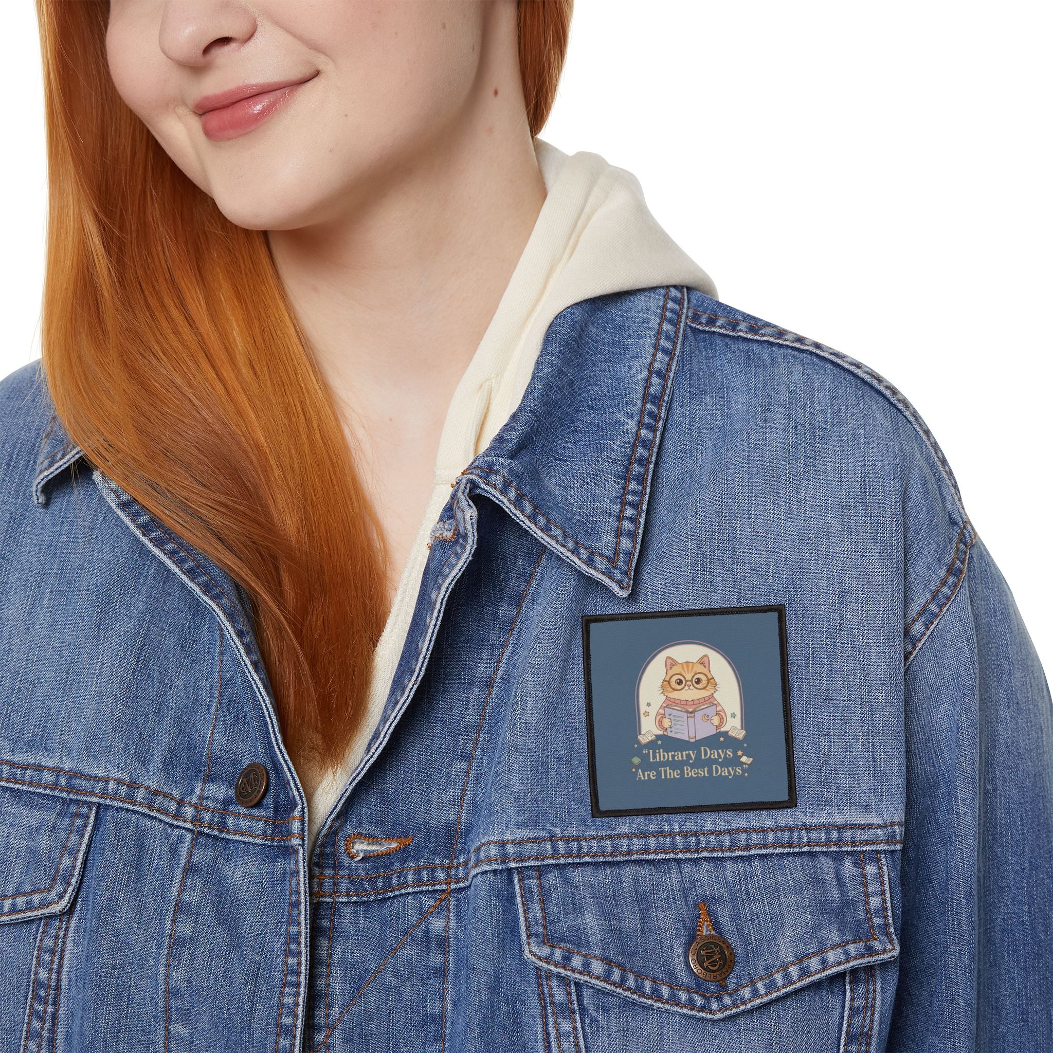 Cat Iron-On Patch – Library Days Are the Best Days
