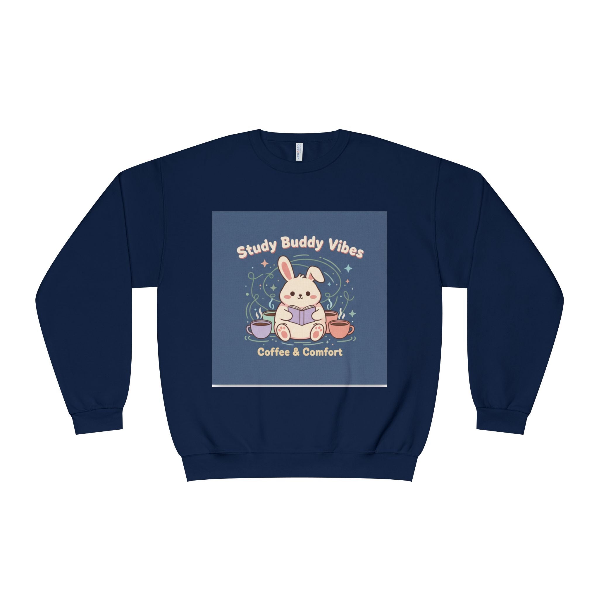 Bunny Crewneck Sweatshirt – Study Buddy Vibes Coffee Comfort