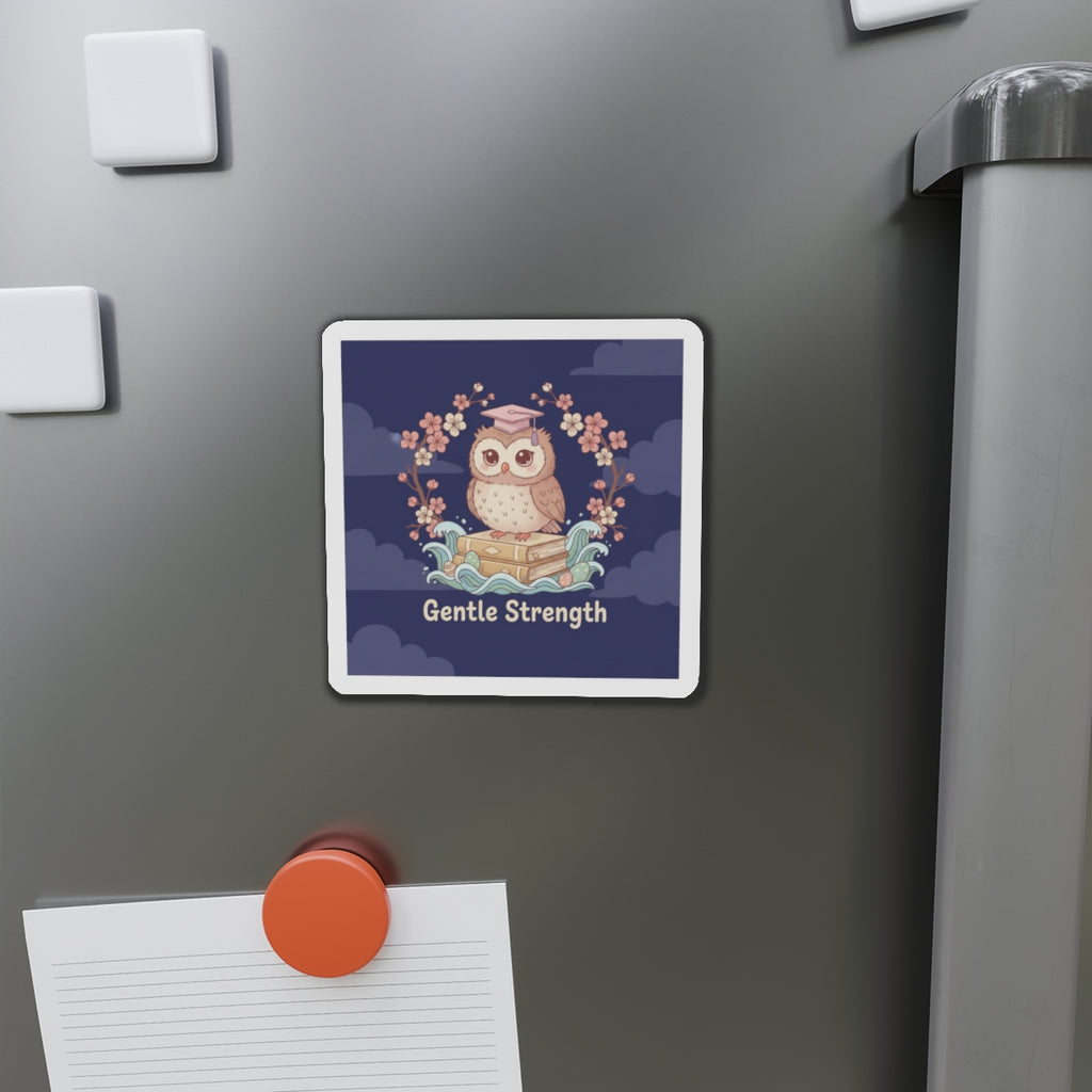 Owl Die-Cut Magnet – Gentle Strength