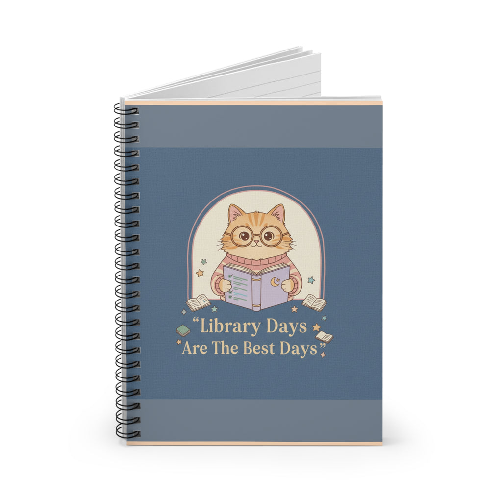 Cat Spiral Notebook – Library Days Are the Best Days