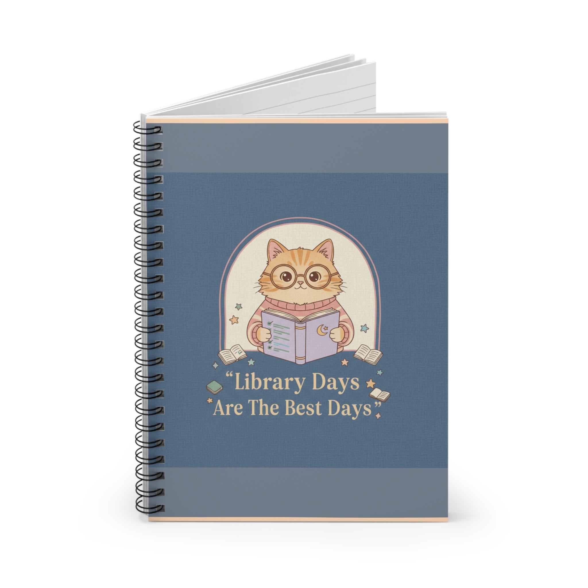 Cat Spiral Notebook – Library Days Are the Best Days