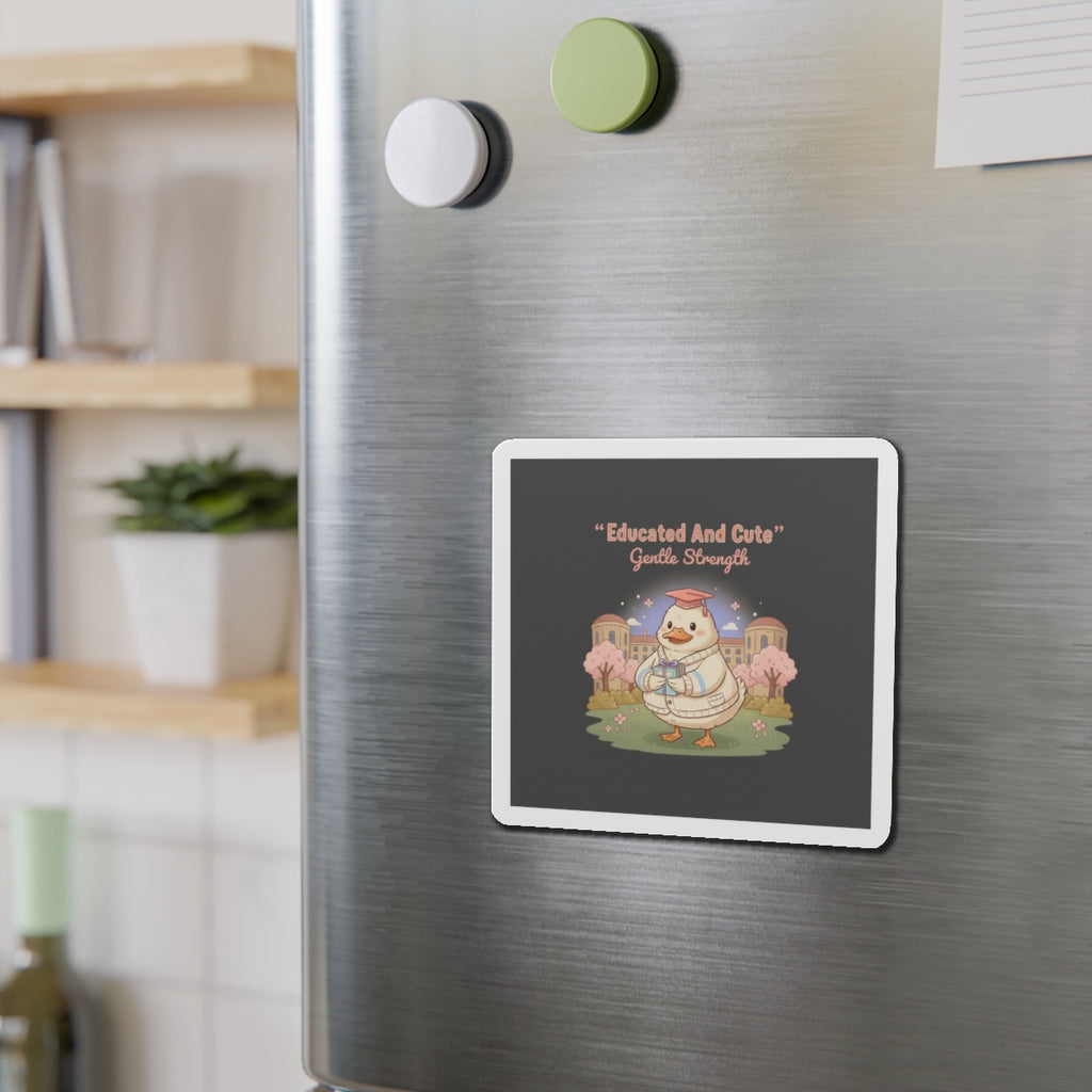 Duck In A Cardigan Die-Cut Magnet – Educated and Cute Gentle Strength