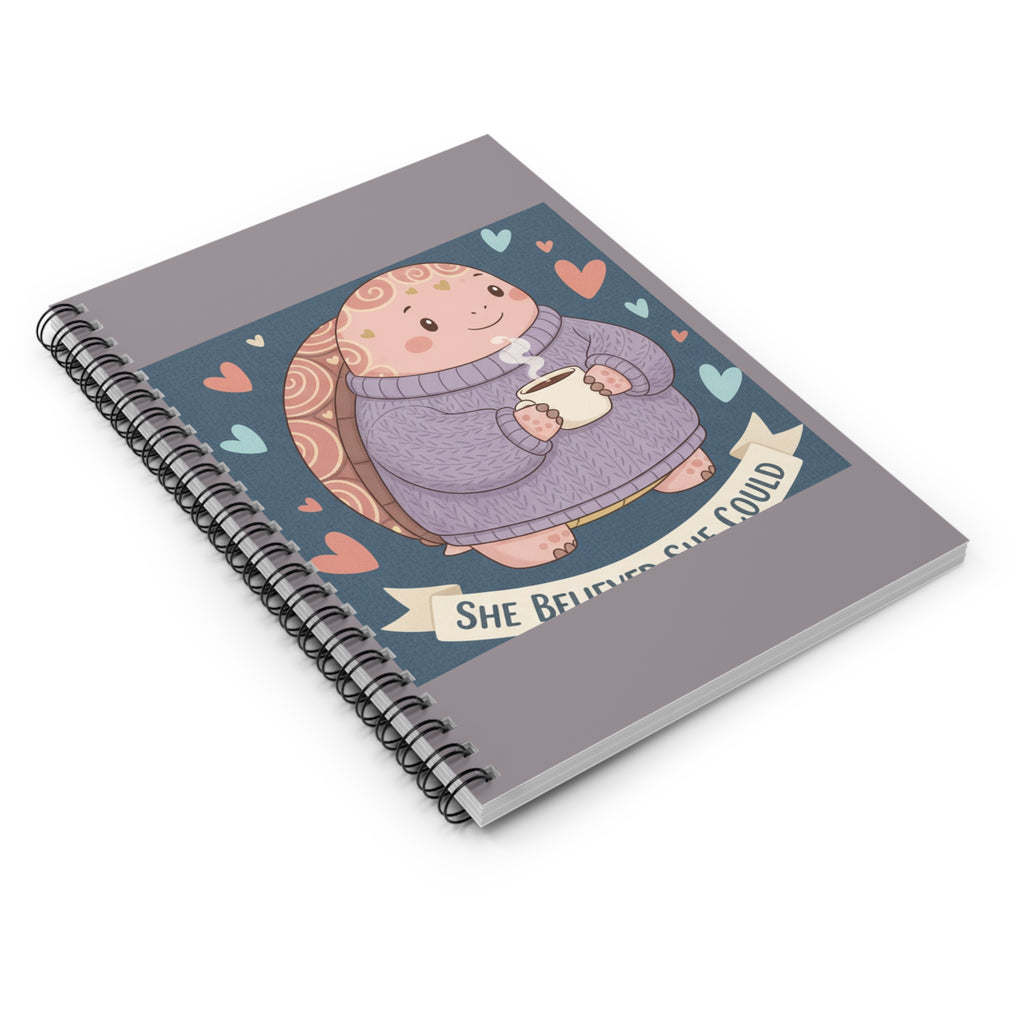 Turtle Spiral Notebook – She Believed She Could