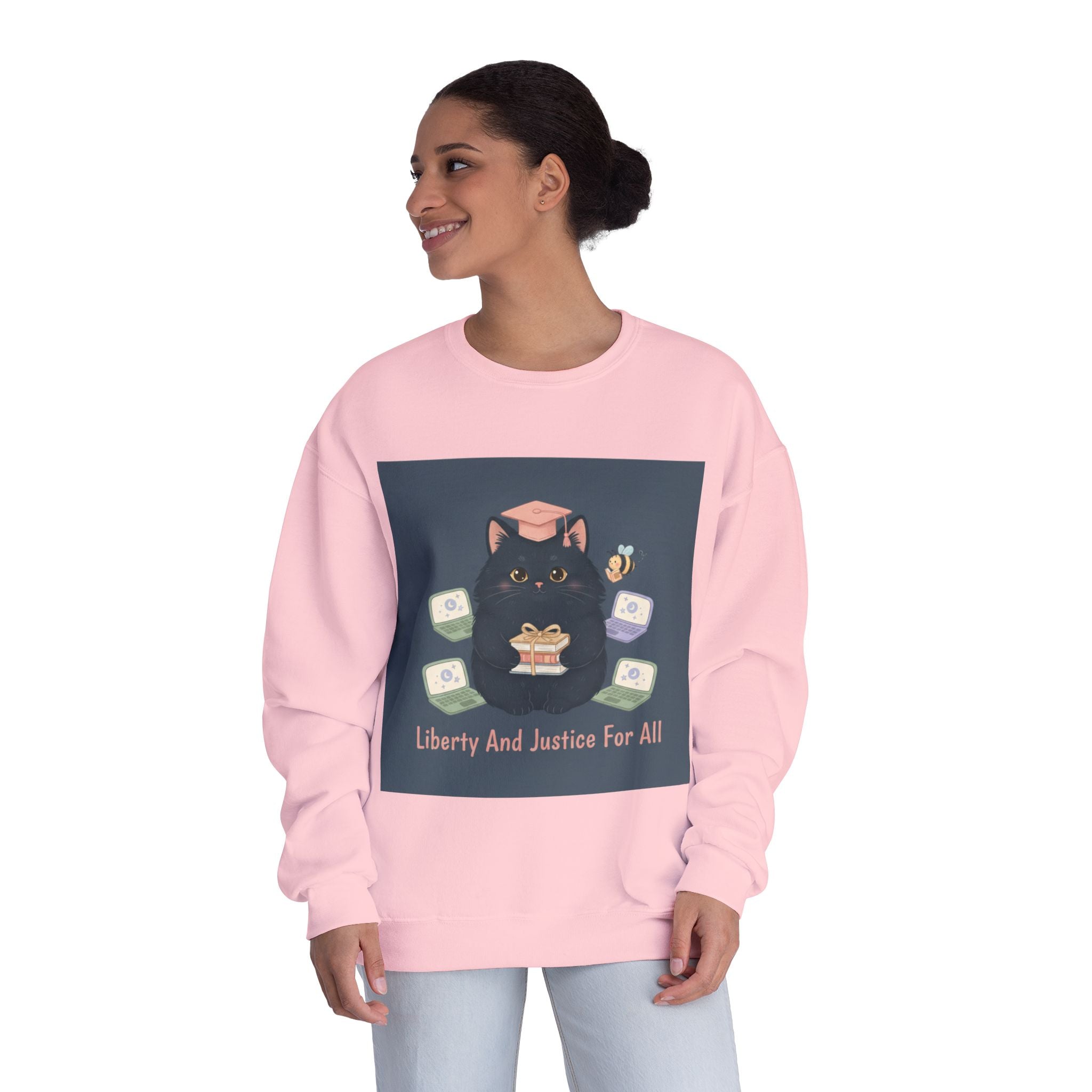 Black Cat Crewneck Sweatshirt – Liberty and Justice for All