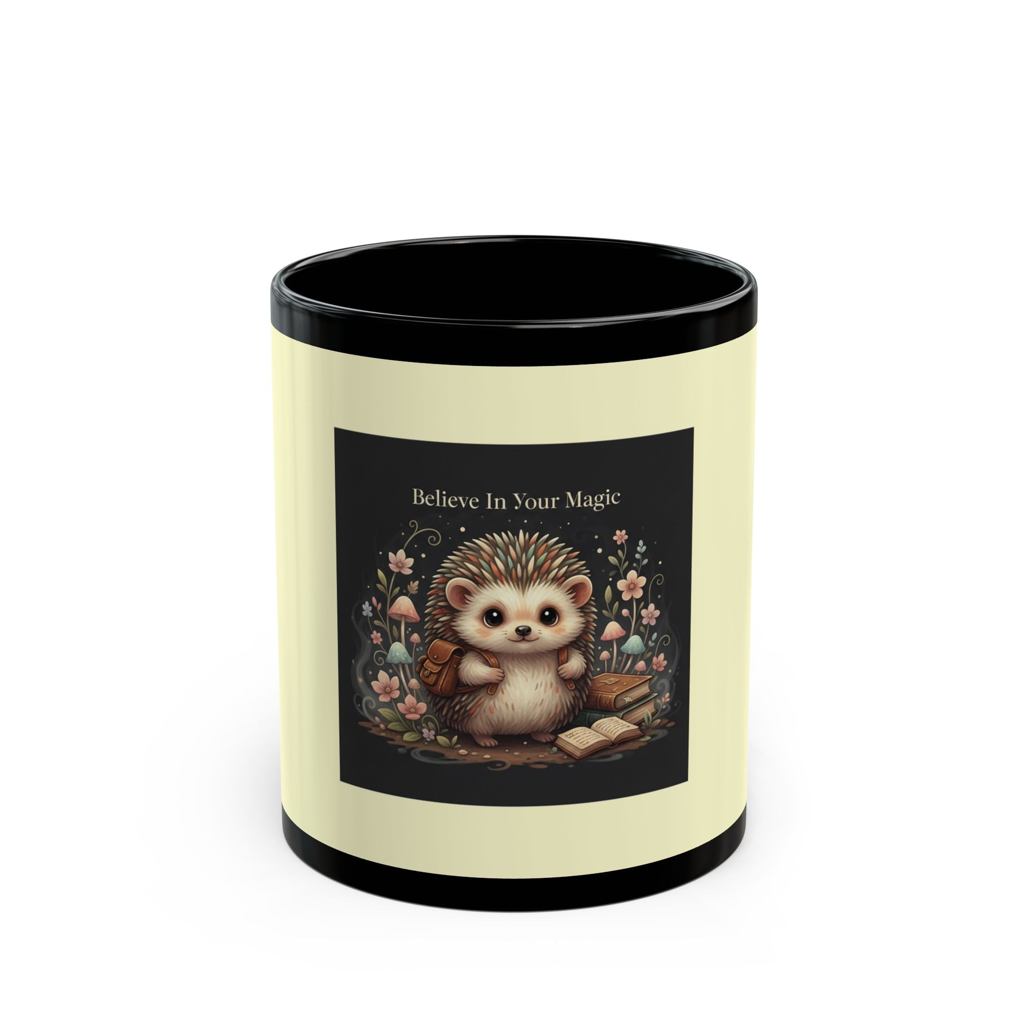 Hedgehog Black Mug 11oz – Believe in Your Magic