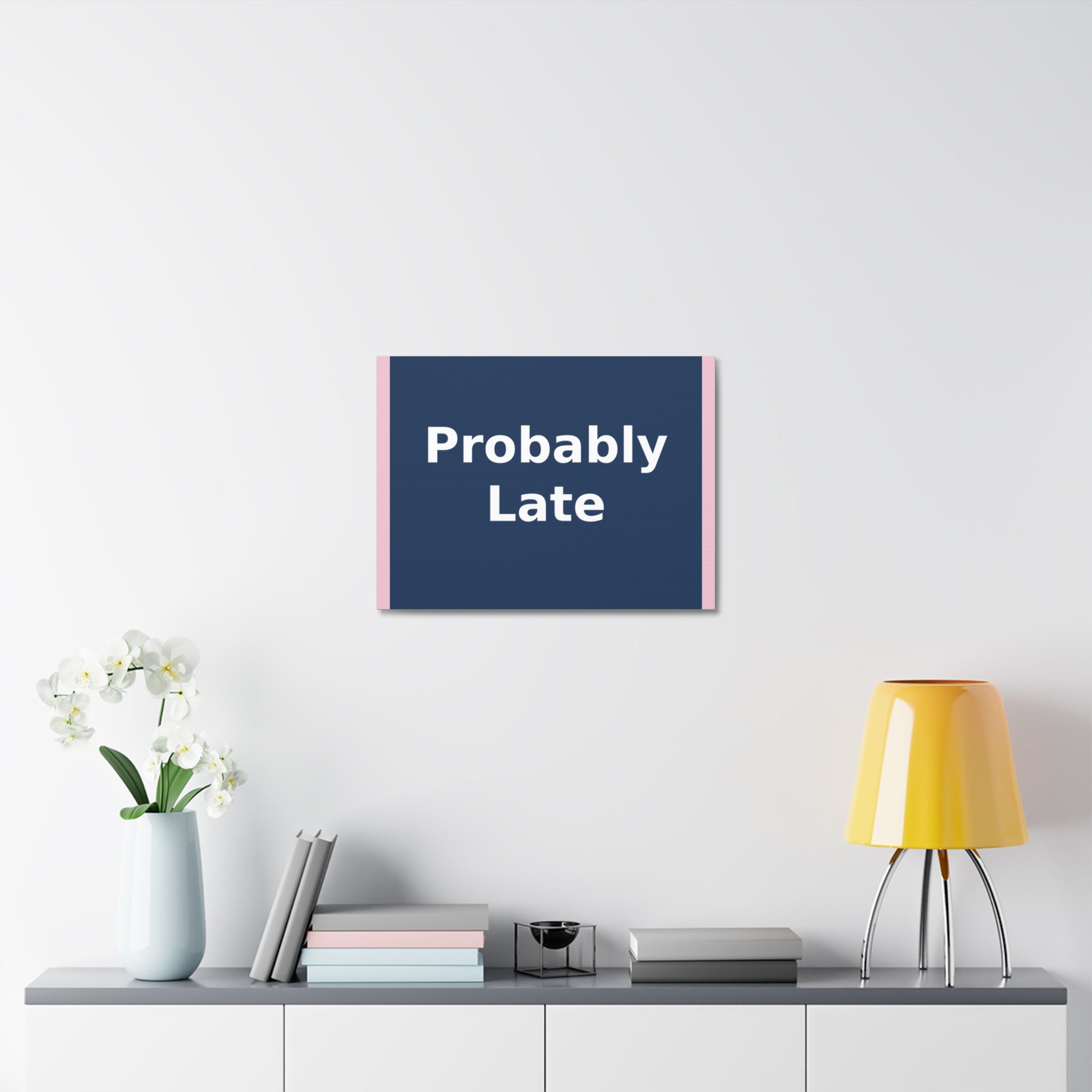 "Probably Late" Black Cat Canvas | College Girl Gift | Fashion | KayKay Classics