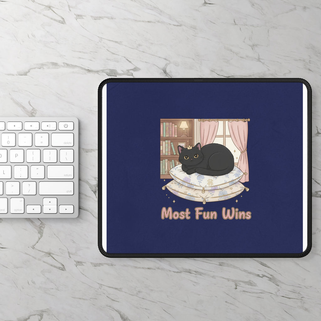 Black Cat Mouse Pad – Most Fun Wins