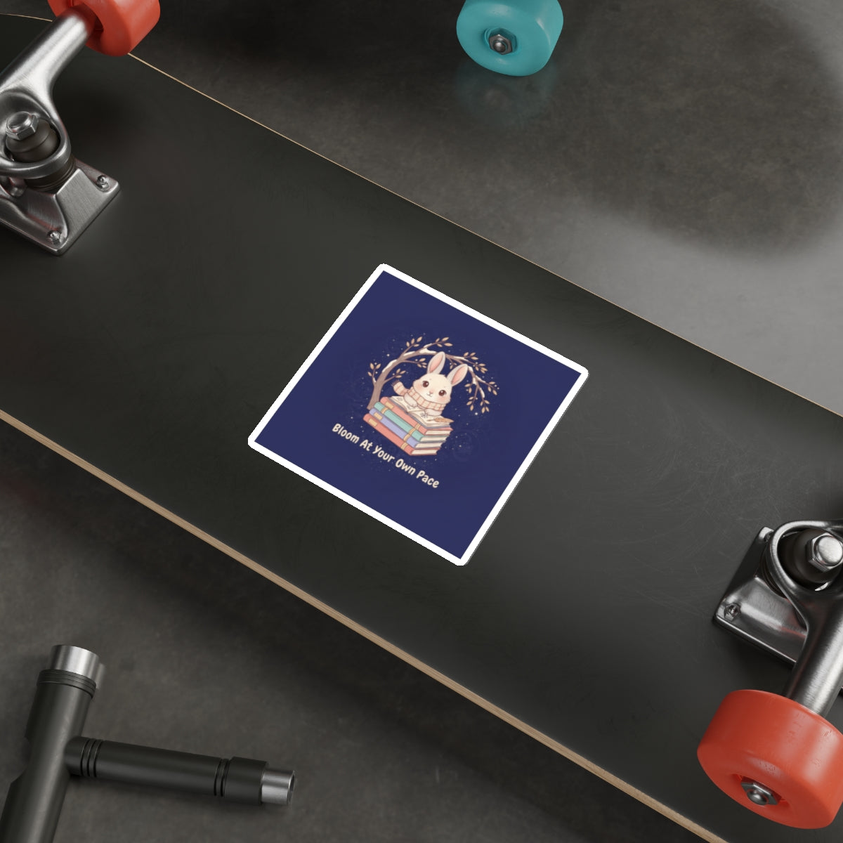 Rabbit Die-Cut Sticker – Bloom at Your Own Pace
