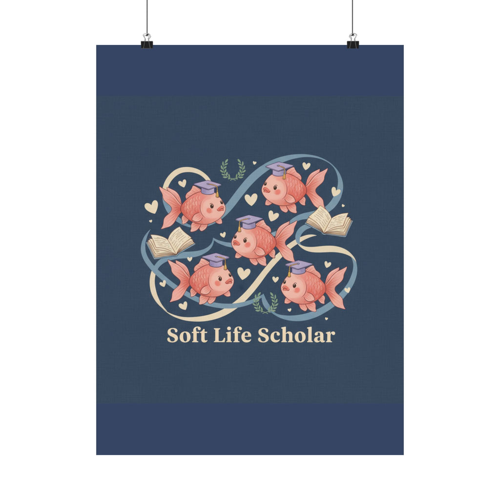 Soft Life Scholar Goldfish Poster